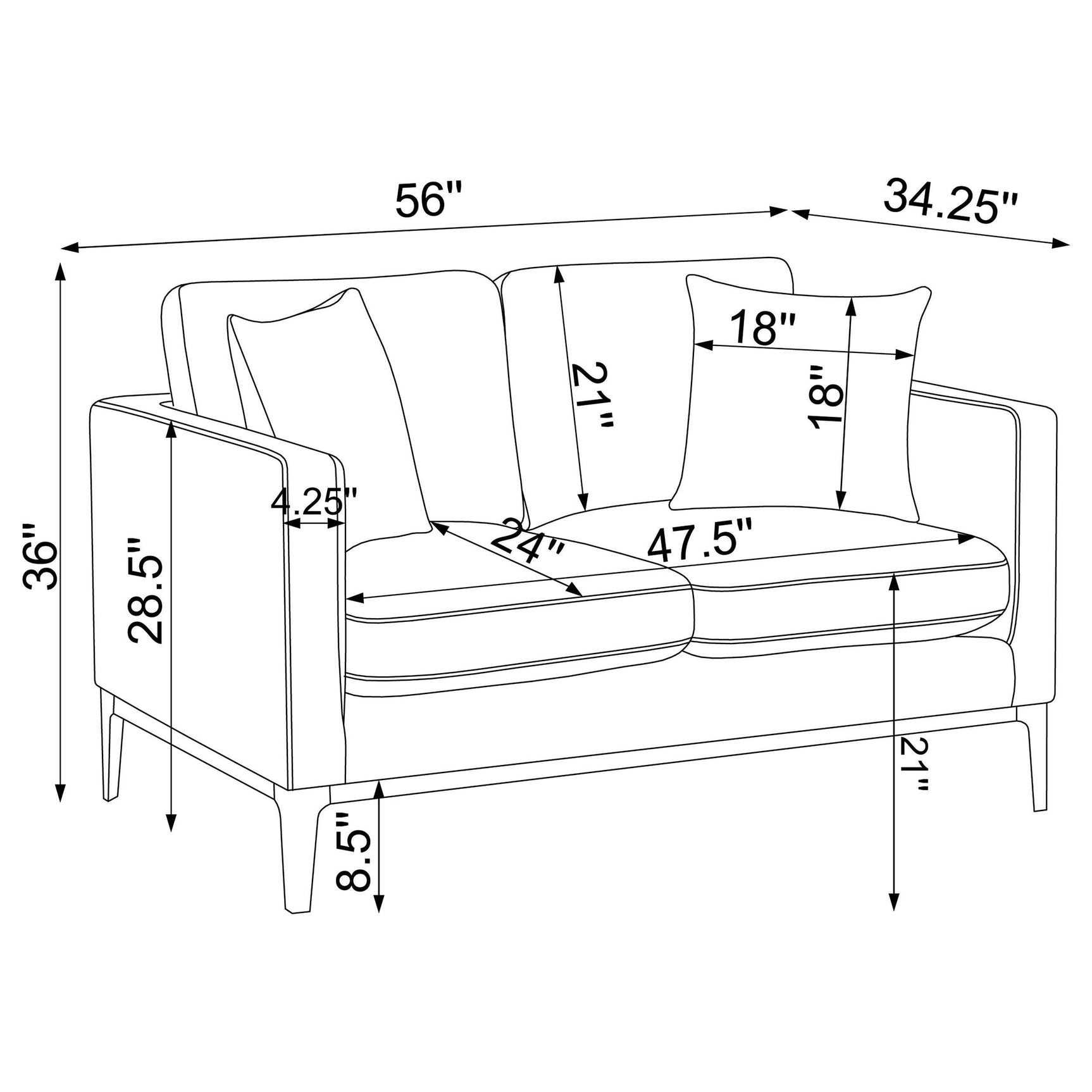 Apperson 3-Piece Upholstered Track Arm Sofa Set Light Grey main view
