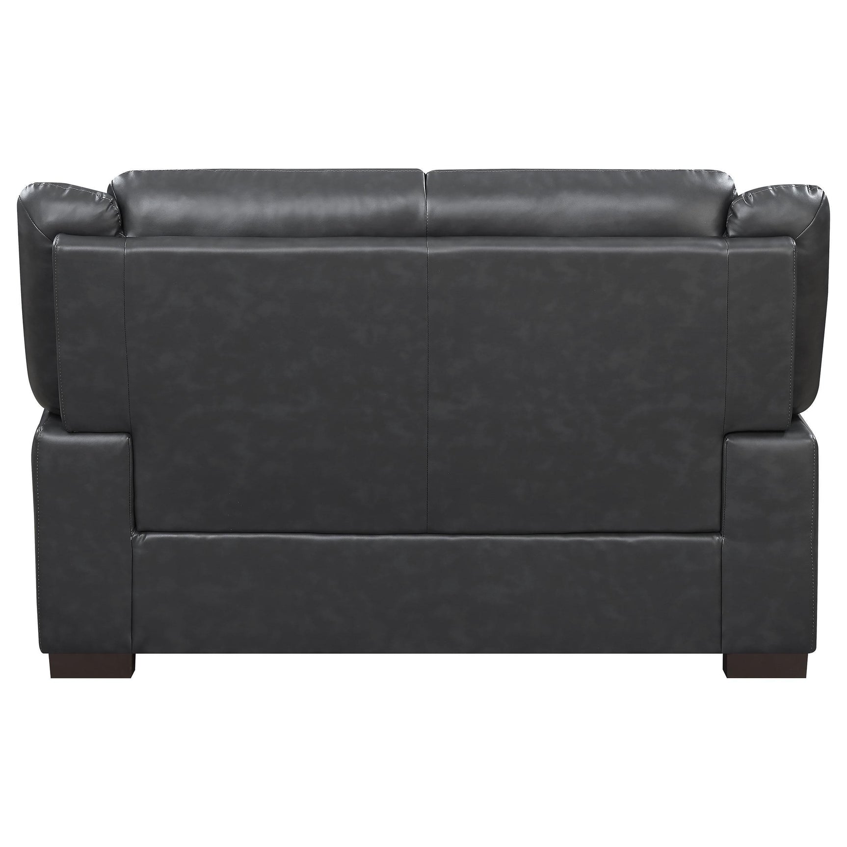 Side profile of Arabella Brown Faux Leather 3-Piece Living Room Set