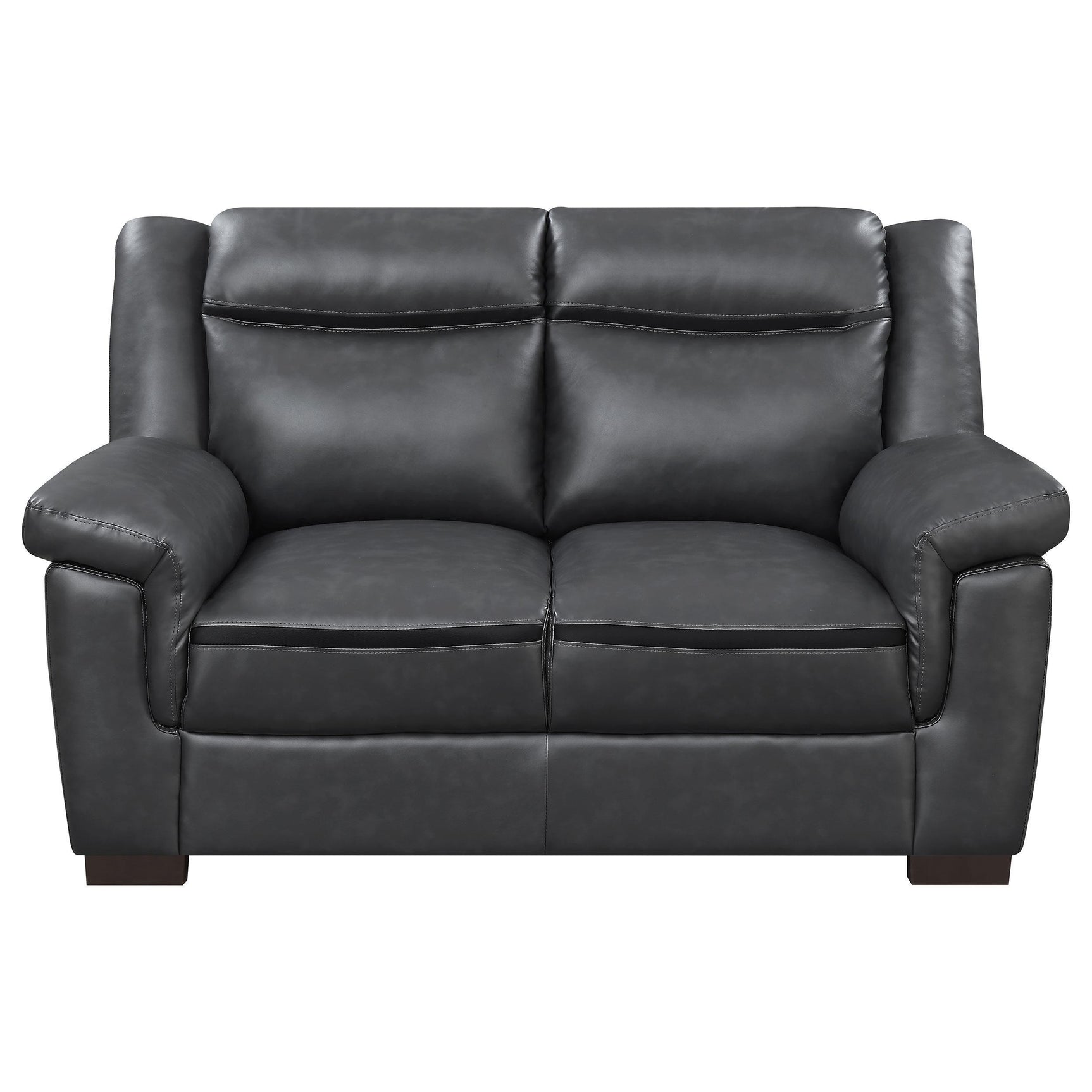 Arabella Brown Faux Leather 2-Piece Living Room Set main view