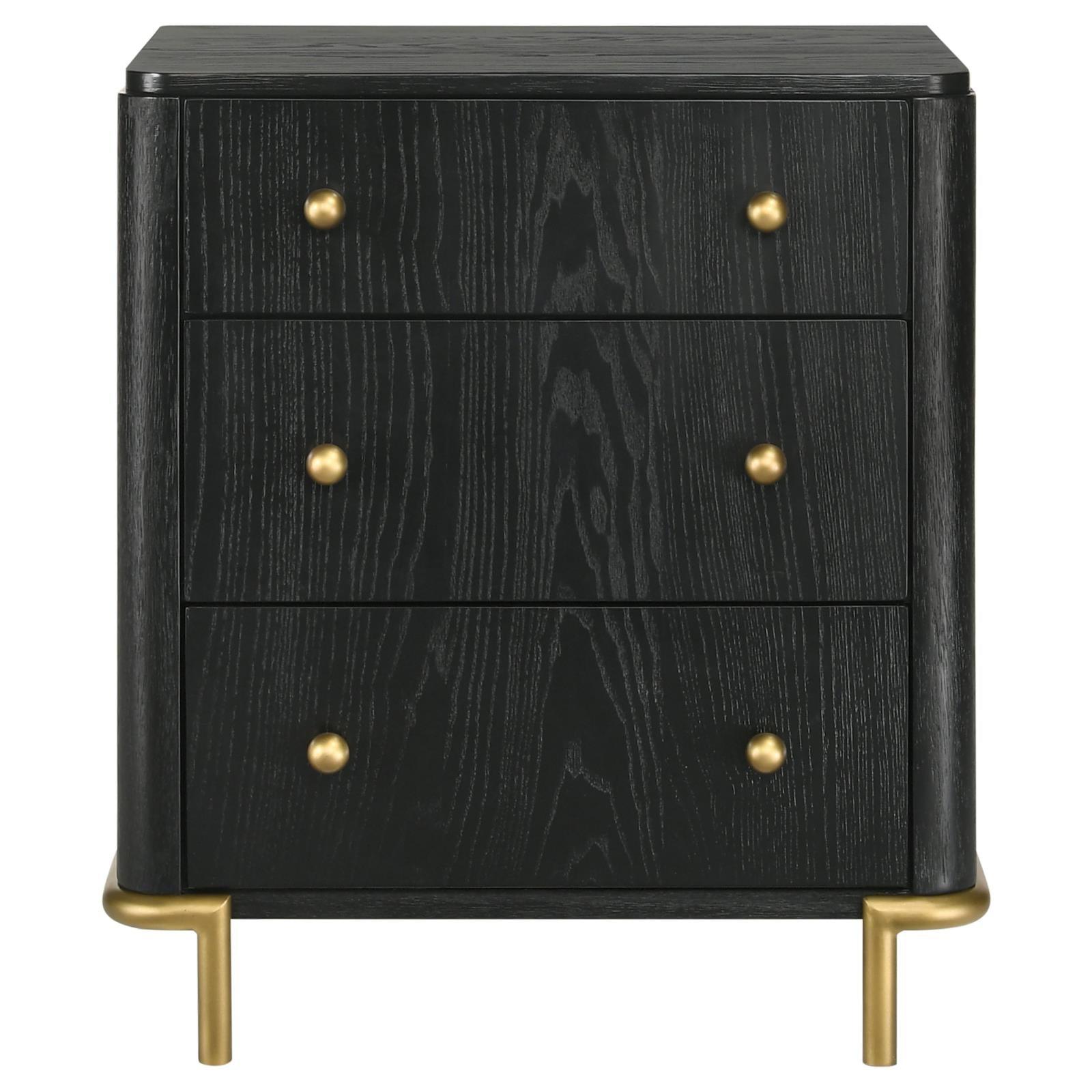 Close-up of felt-lined top drawer in Arini Nightstand