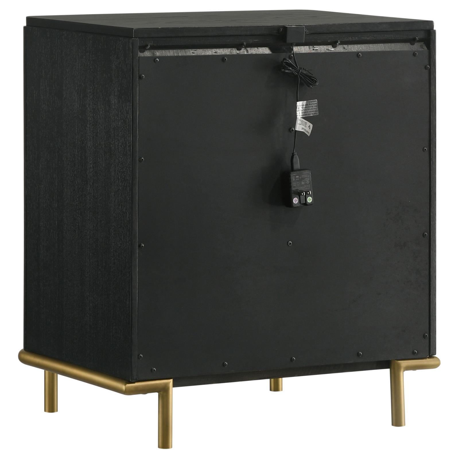 Top surface of Arini Nightstand with reading lamp and decor