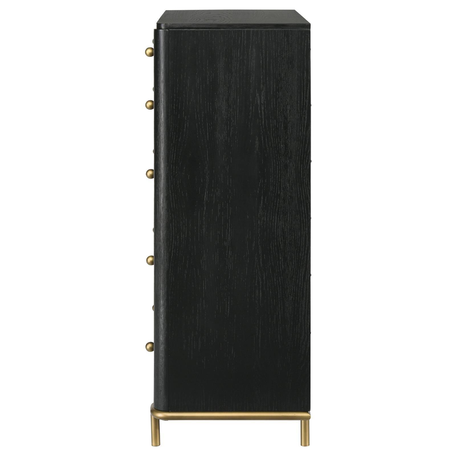 Drawer open showing felt lining in top drawer