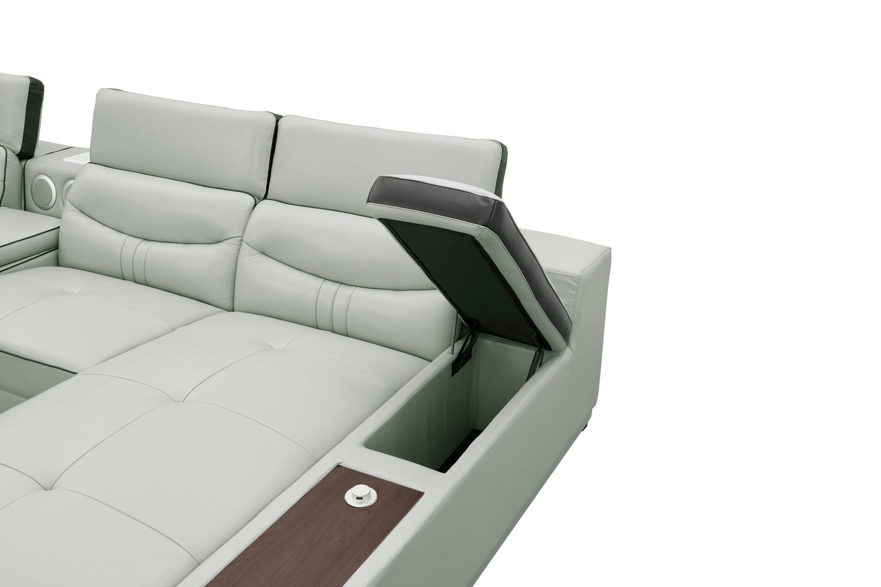 Arlet Grey Italian Leather Match Living Room Set view 8