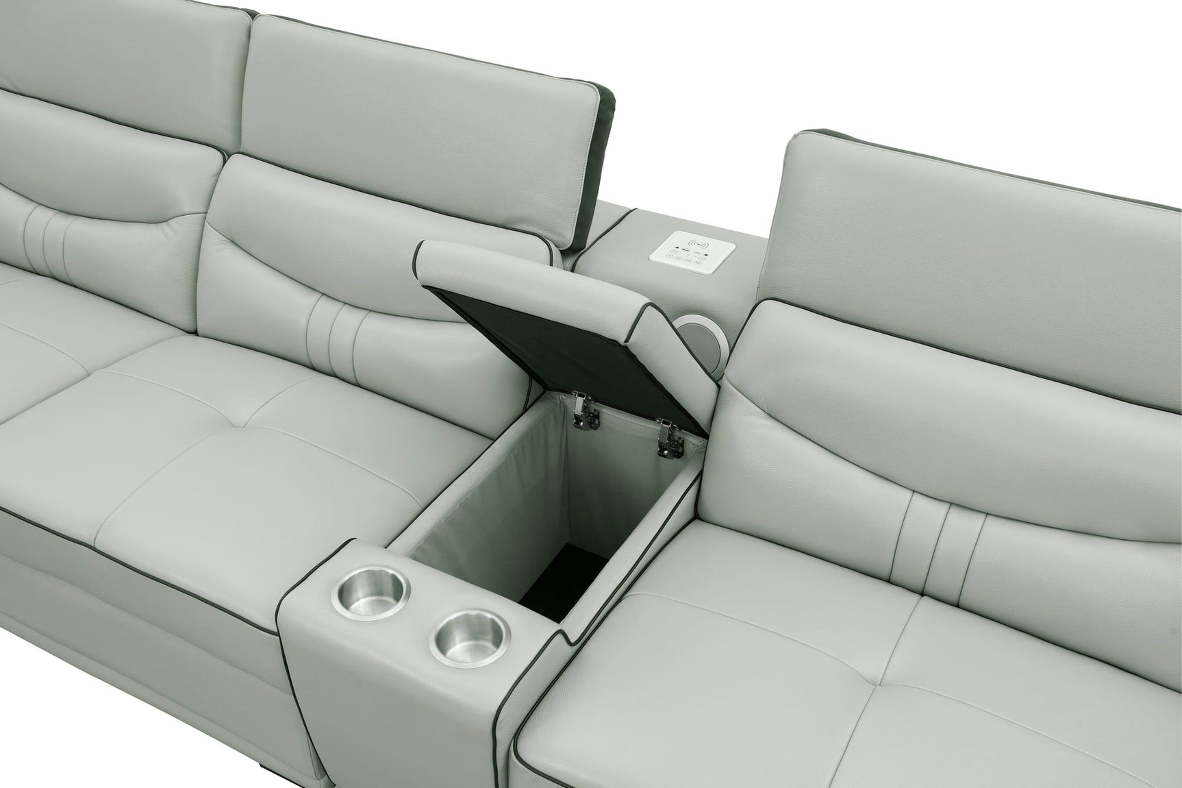 Arlet Grey Italian Leather Match Living Room Set view 10