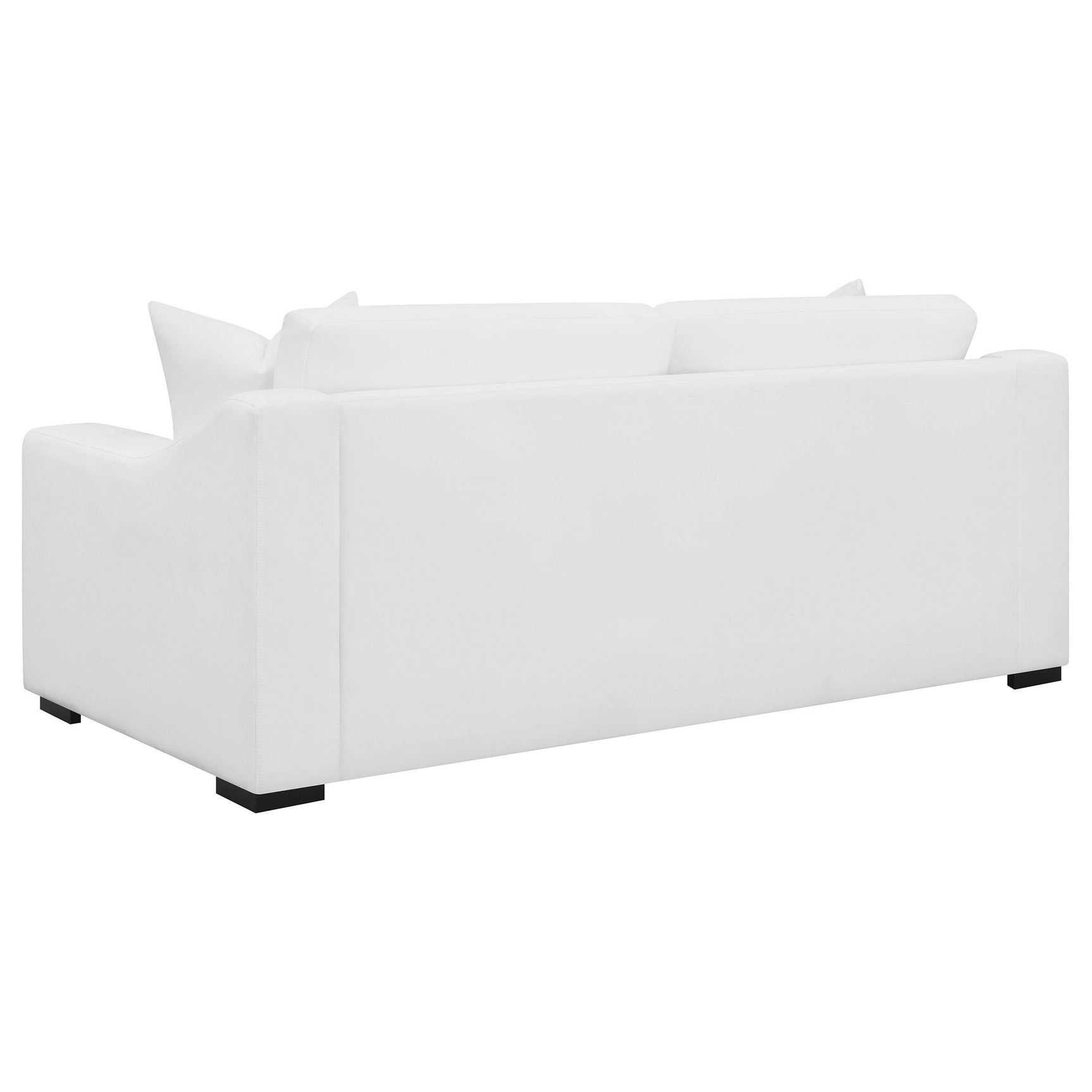 Ashlyn 2-Piece White Upholstered Sloped Arm Sofa Set front angle