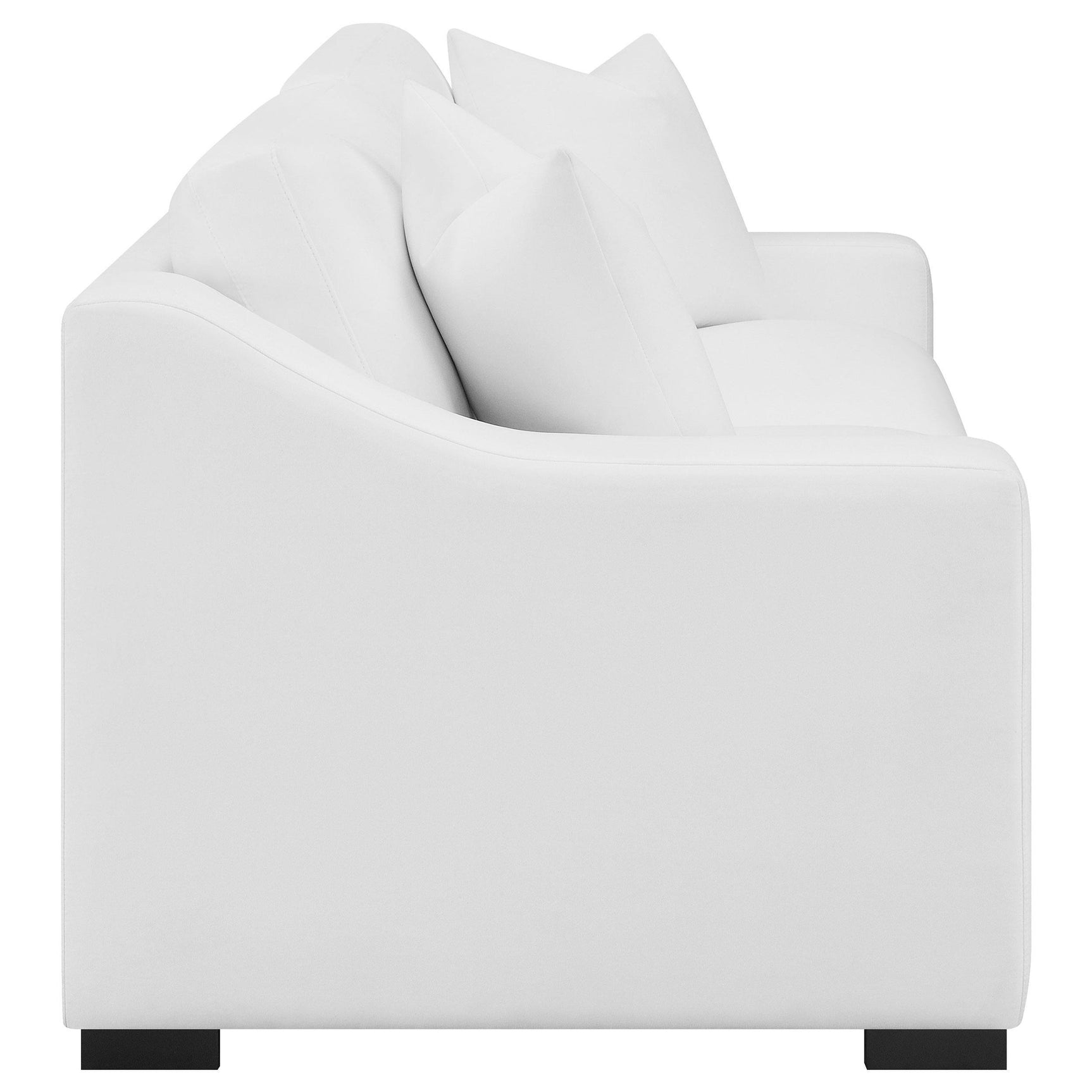 Ashlyn 2-Piece White Upholstered Sloped Arm Sofa Set side angle