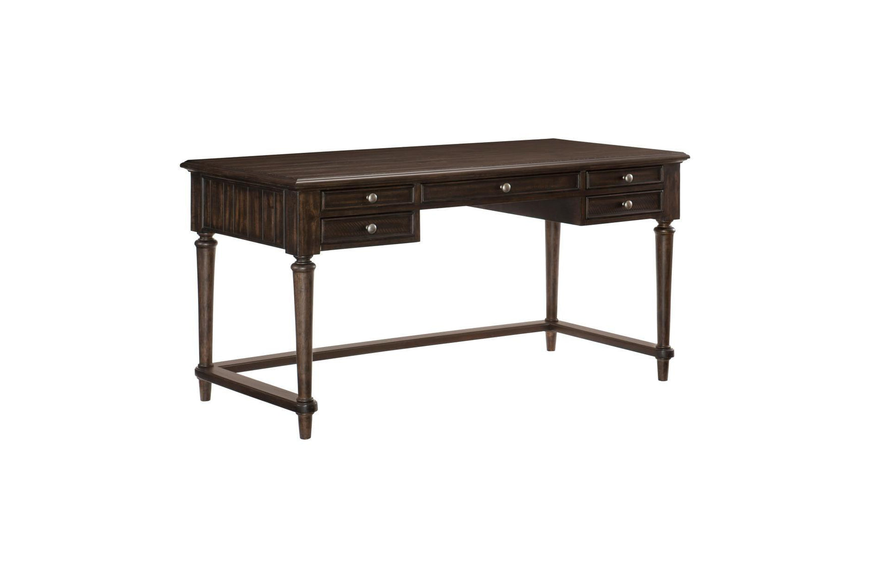Cardano Charcoal Acacia Writing Desk keyboard shelf extended