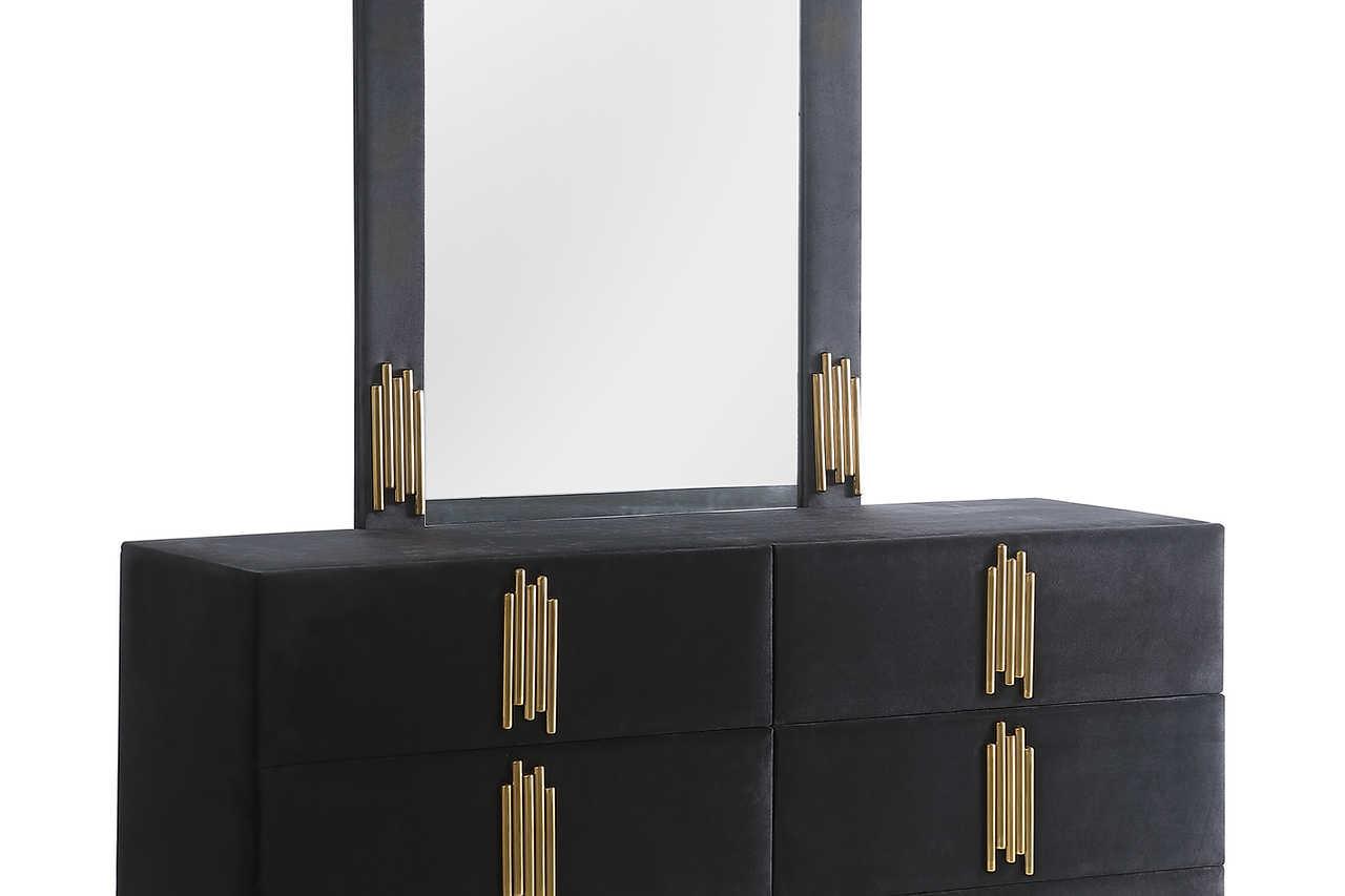 Token Black Dresser and Mirror Set - front view