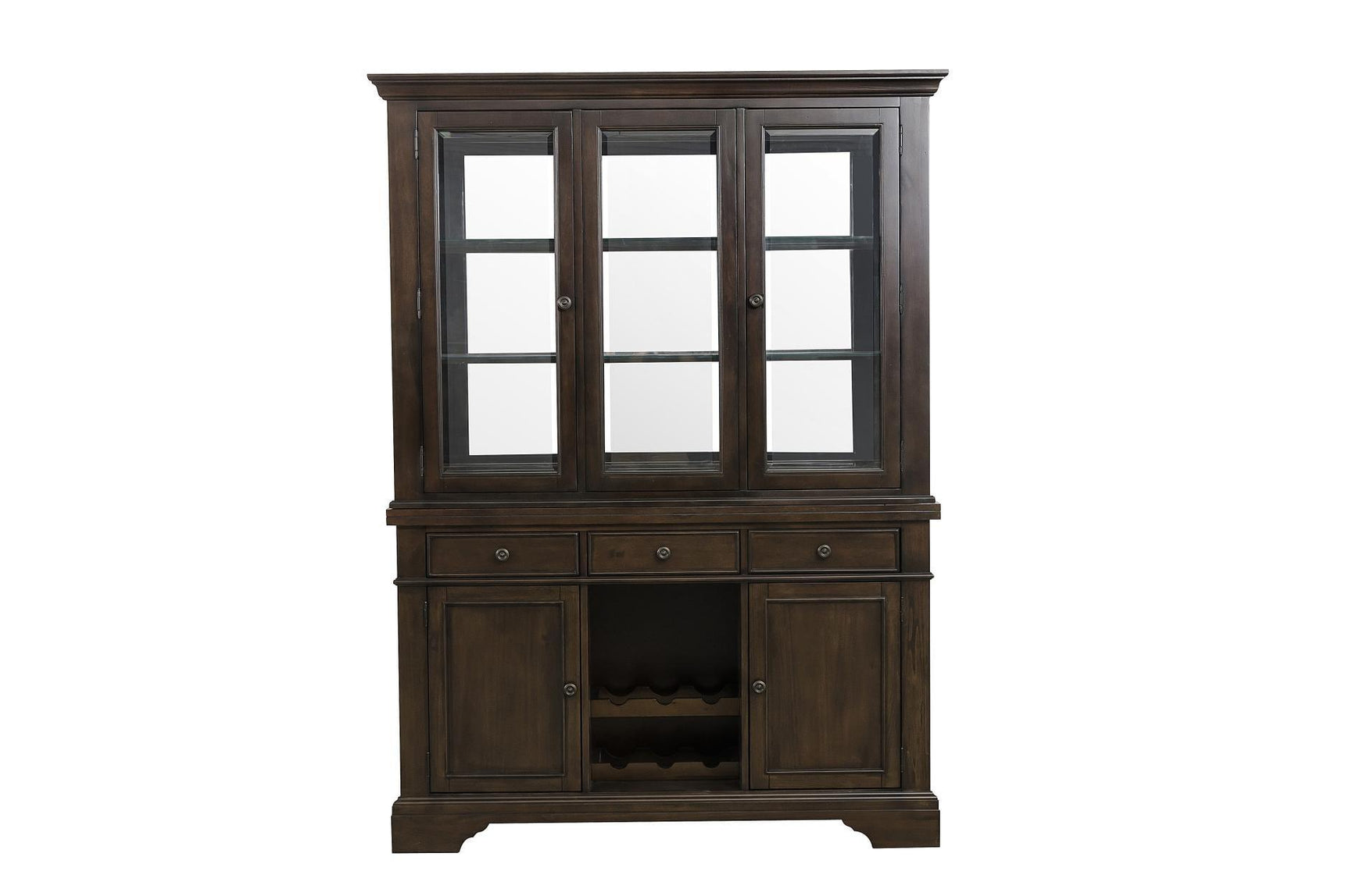 Reid Neutral Fabric Rectangular Dining Room Set angled room view