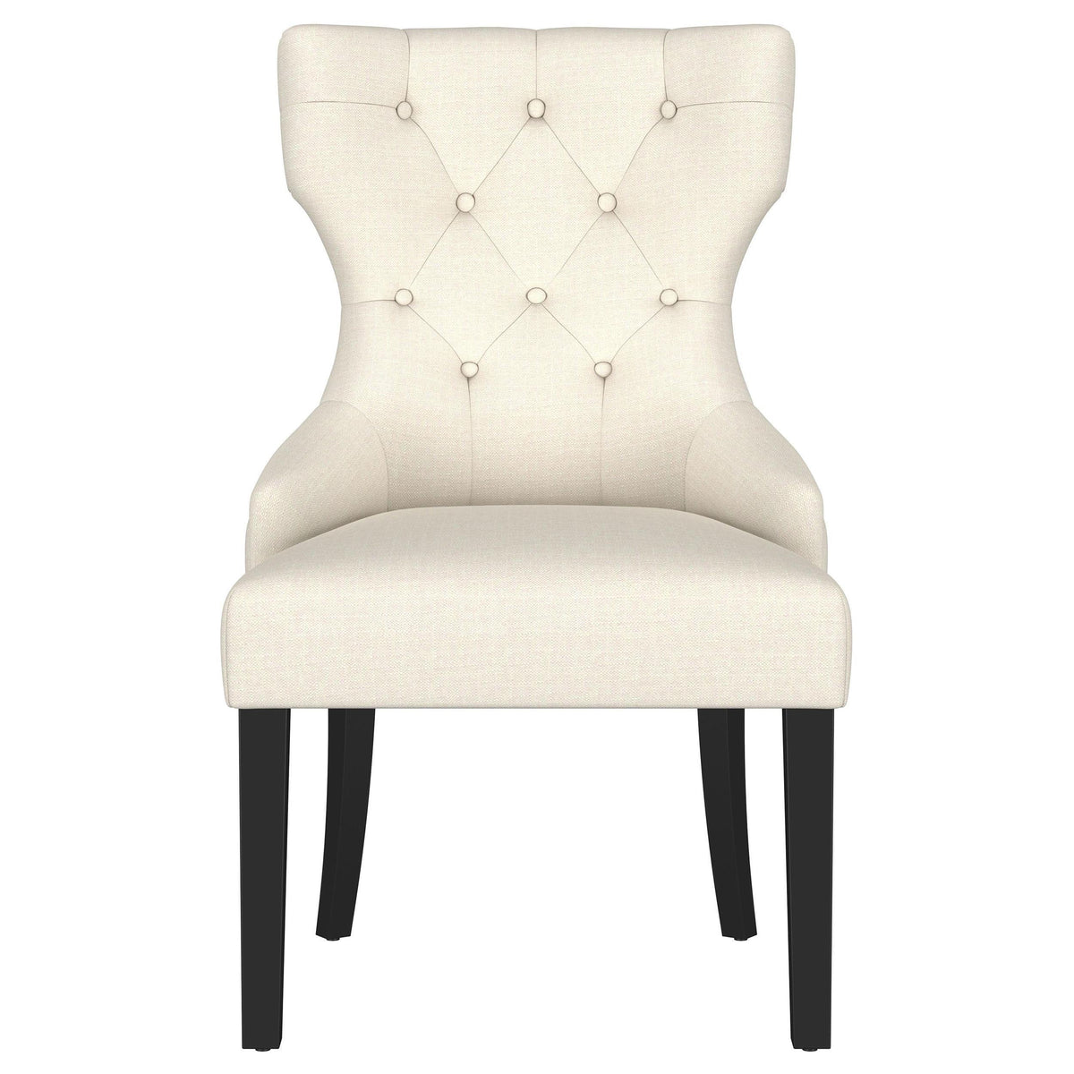 Black finished legs of Baney dining side chair