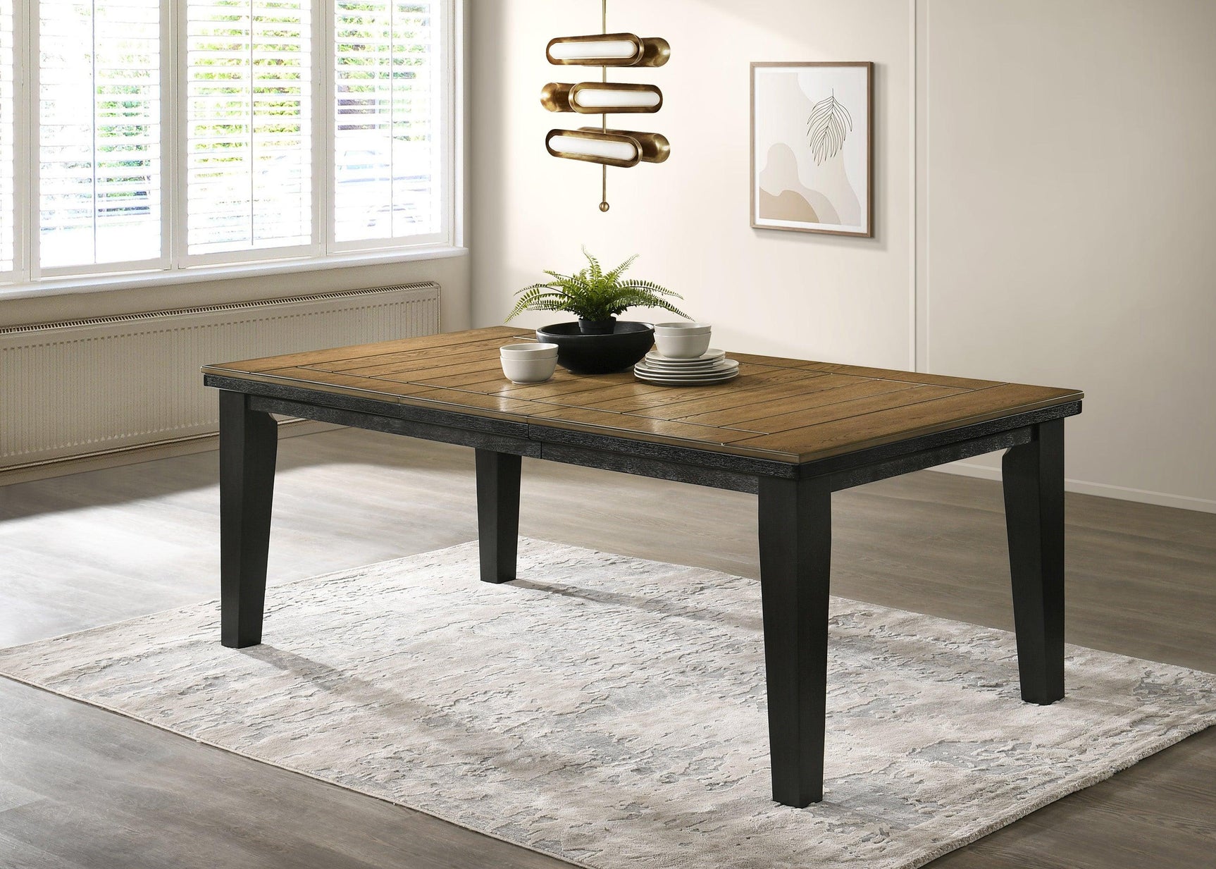 Main view showing Bardstown dining table leaf extension