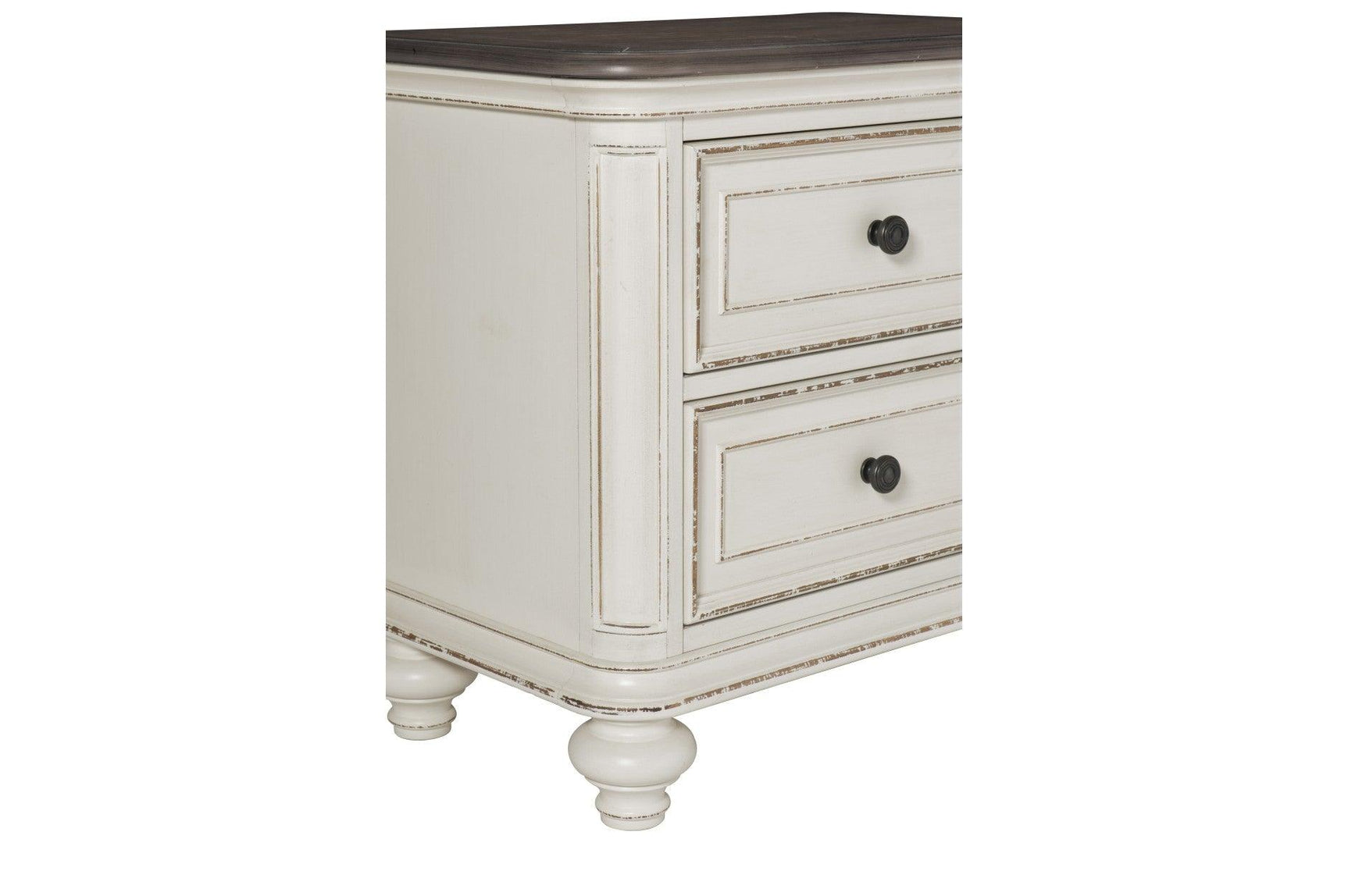Baylesford Antique White Fabric Tufted Panel Bedroom Set bed main view