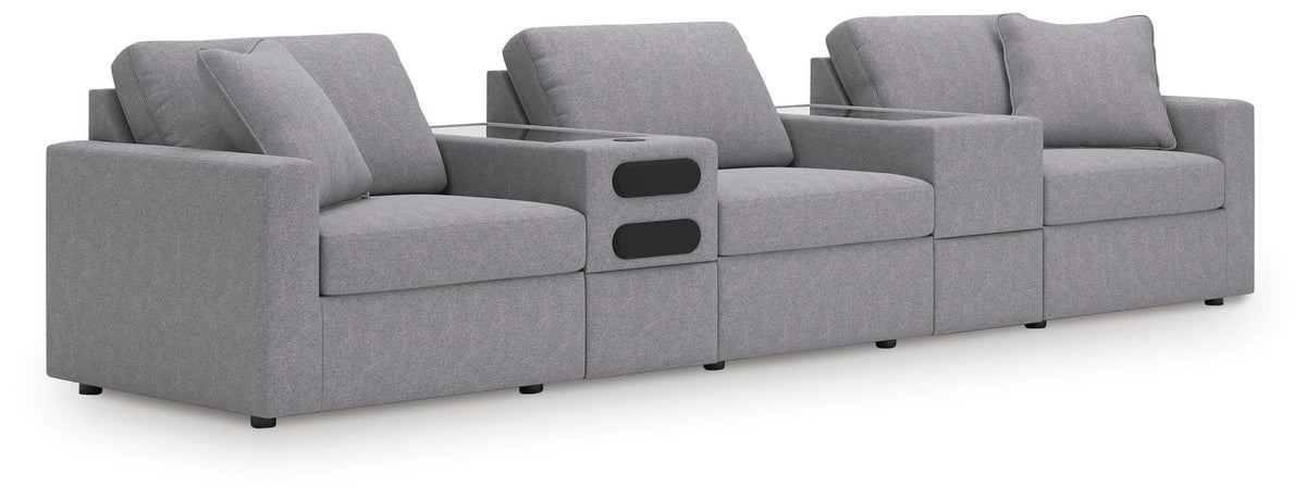 Modmax Granite Next-Gen Nuvella™ 5-Piece Sectional with Audio System — product view
