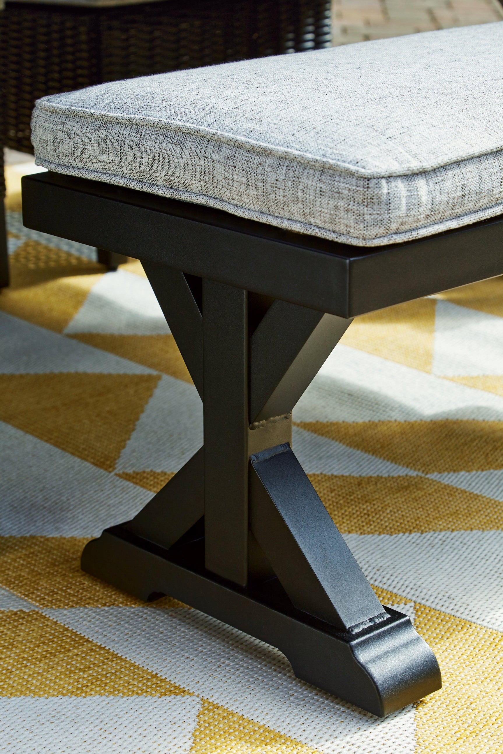 Bench placed on outdoor patio setting