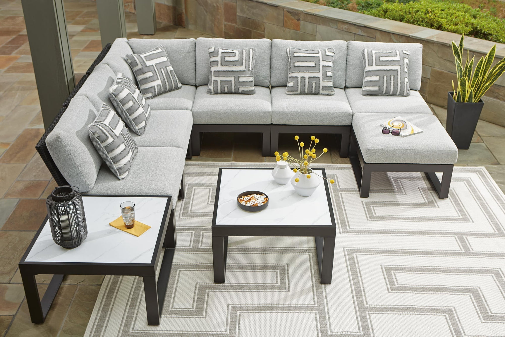 Beachloft Black/Gray 8-Piece Sectional with Ottoman and Coffee Table - image 16
