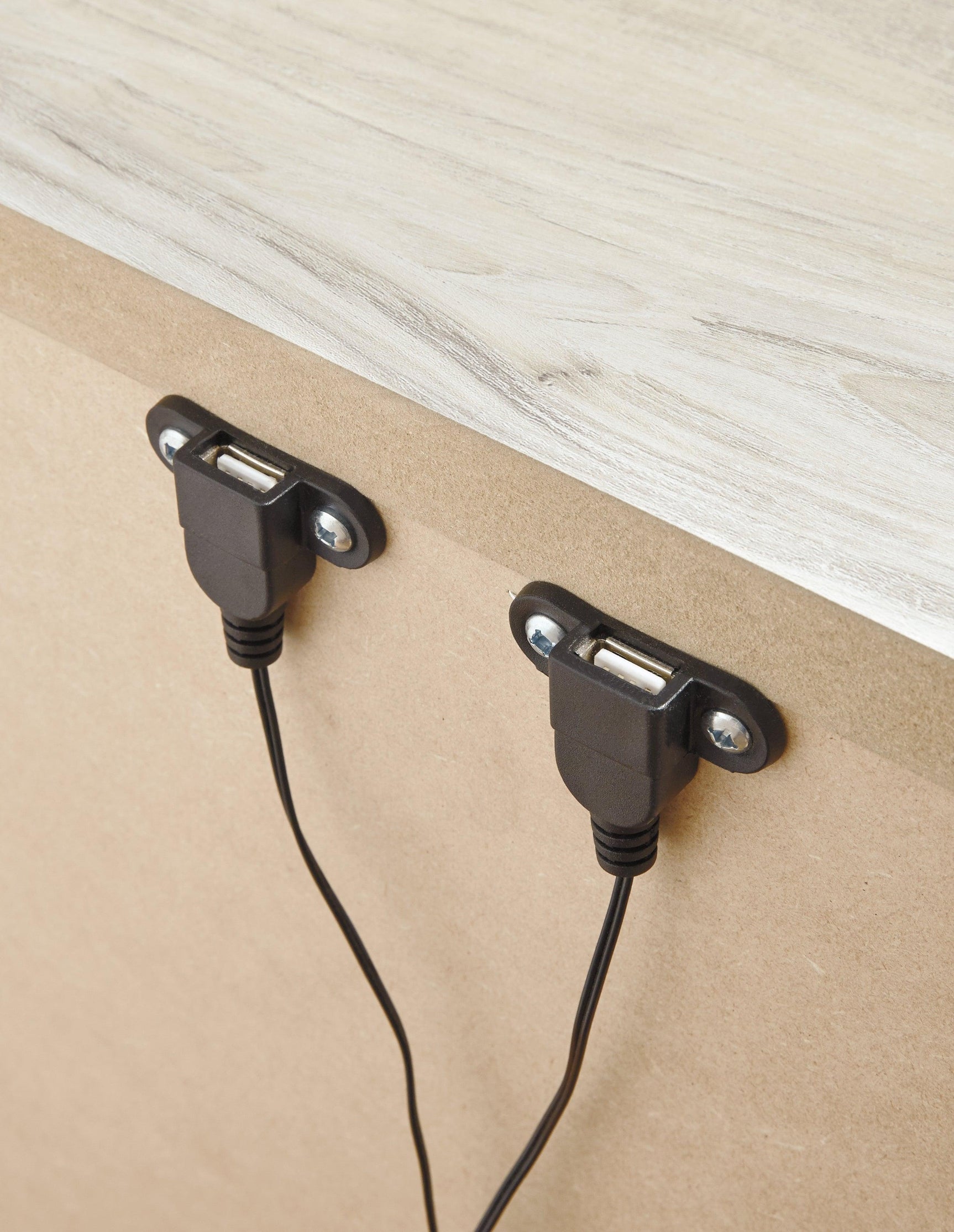 Side close-up of Bellaby Whitewash Panel Bedroom Set dresser drawers