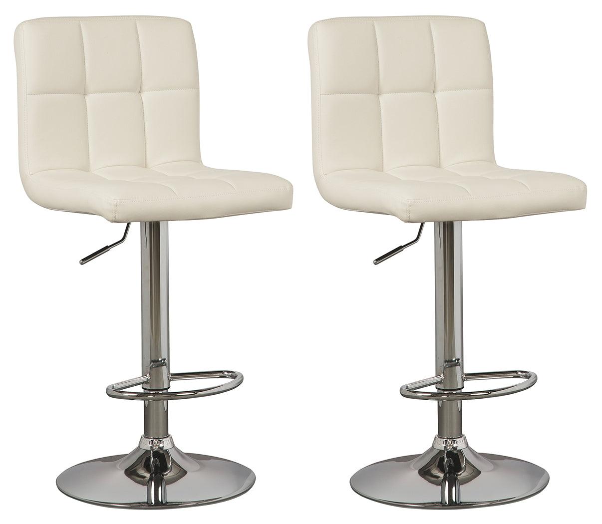 Bellatier Bone 2-Piece Bar Stool side angle with adjustable height and footrest
