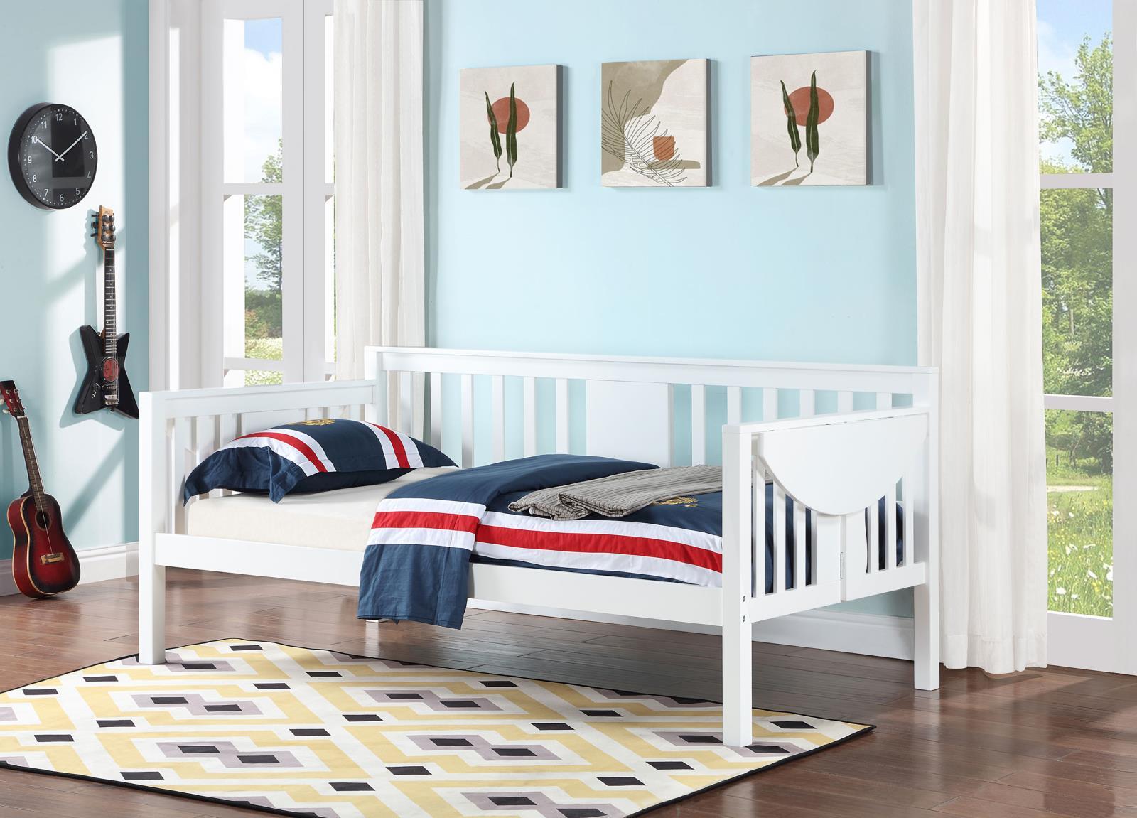 Detail of vertical slat framework on Bethany Daybed
