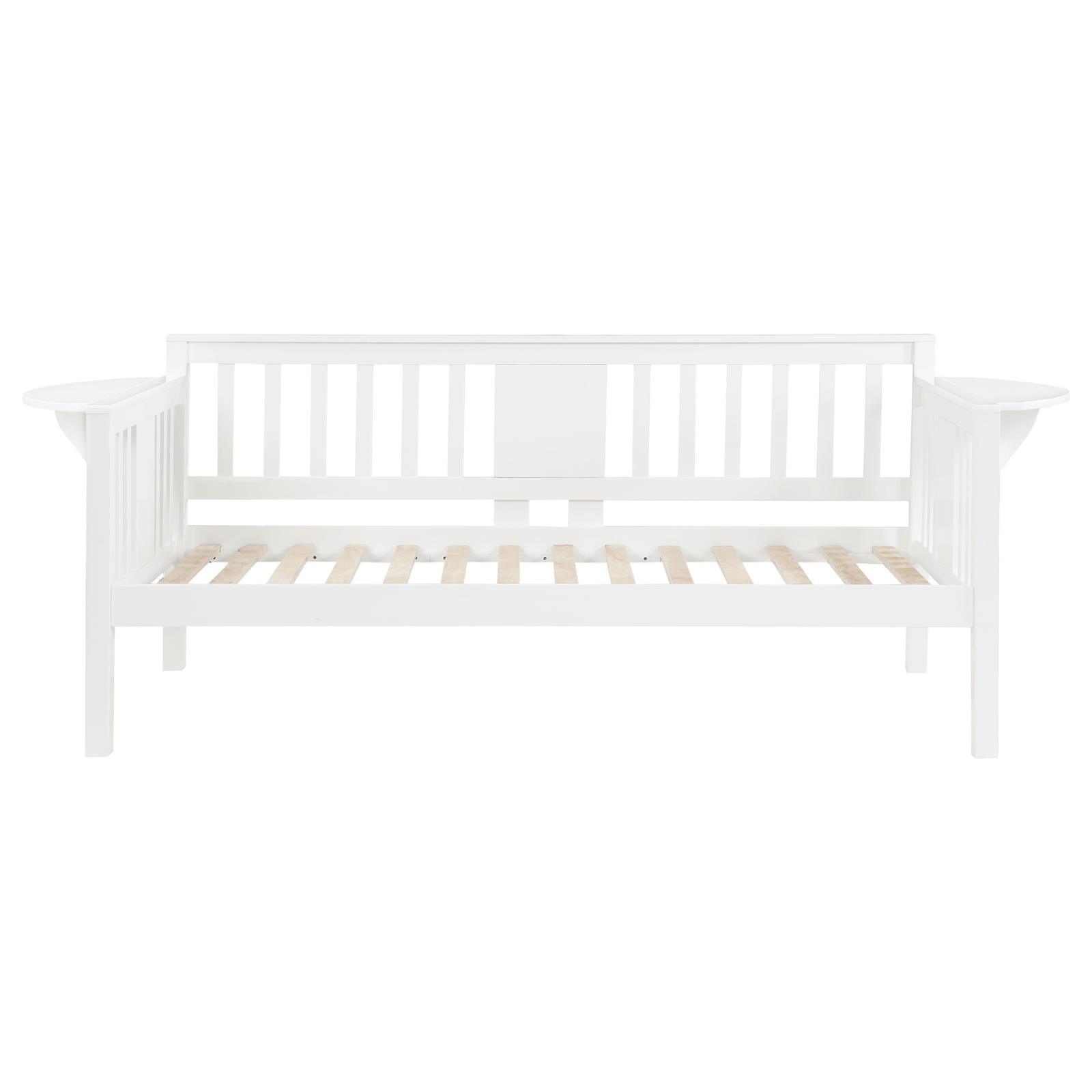 White finish close-up on Bethany Daybed arm