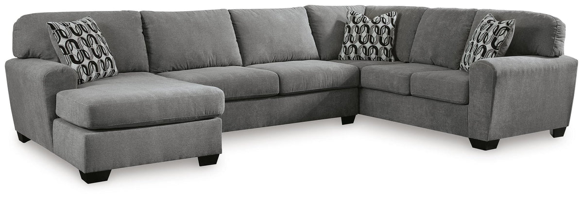 Birkdale Court Gray Chenille 3-Piece Sectional with Chaise - image 2