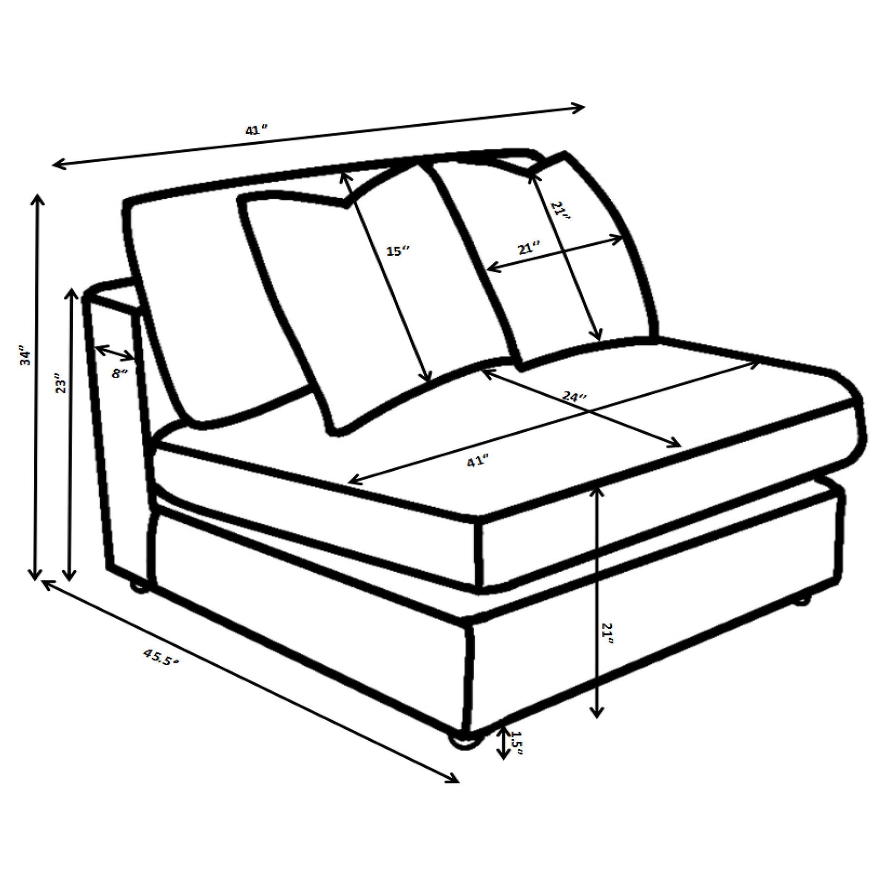 Blaine Upholstered Armless Accent Chair in Sand, front side view