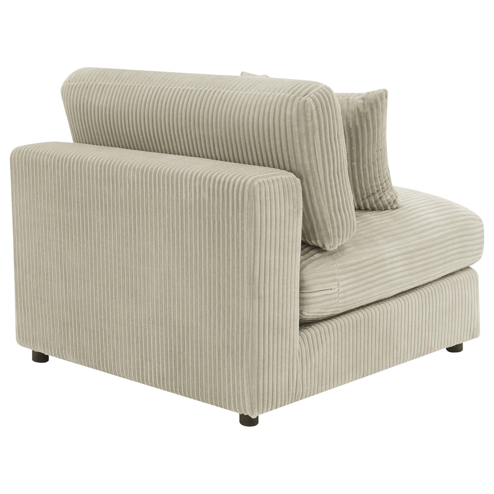 Blaine Upholstered Armless Accent Chair in Sand, front side view