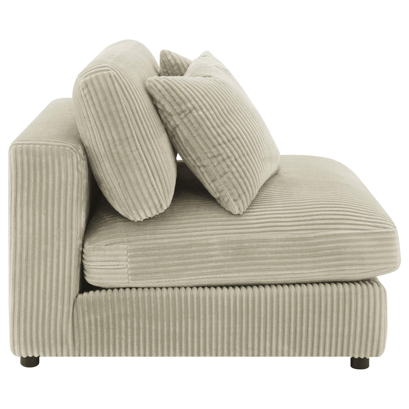 Blaine Upholstered Armless Accent Chair in Sand, front side view