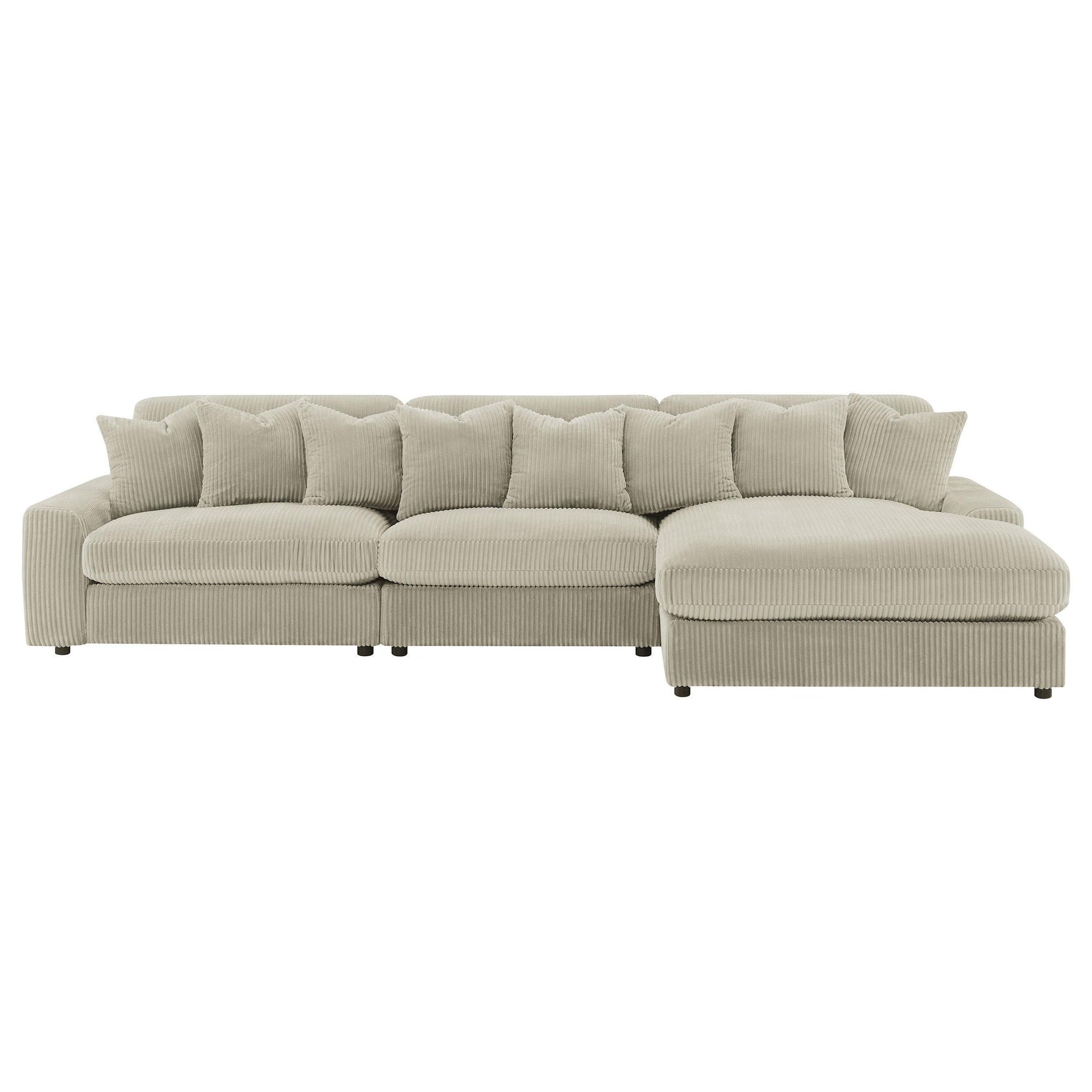 Main angled view of Blaine Upholstered Sectional Sofa sand