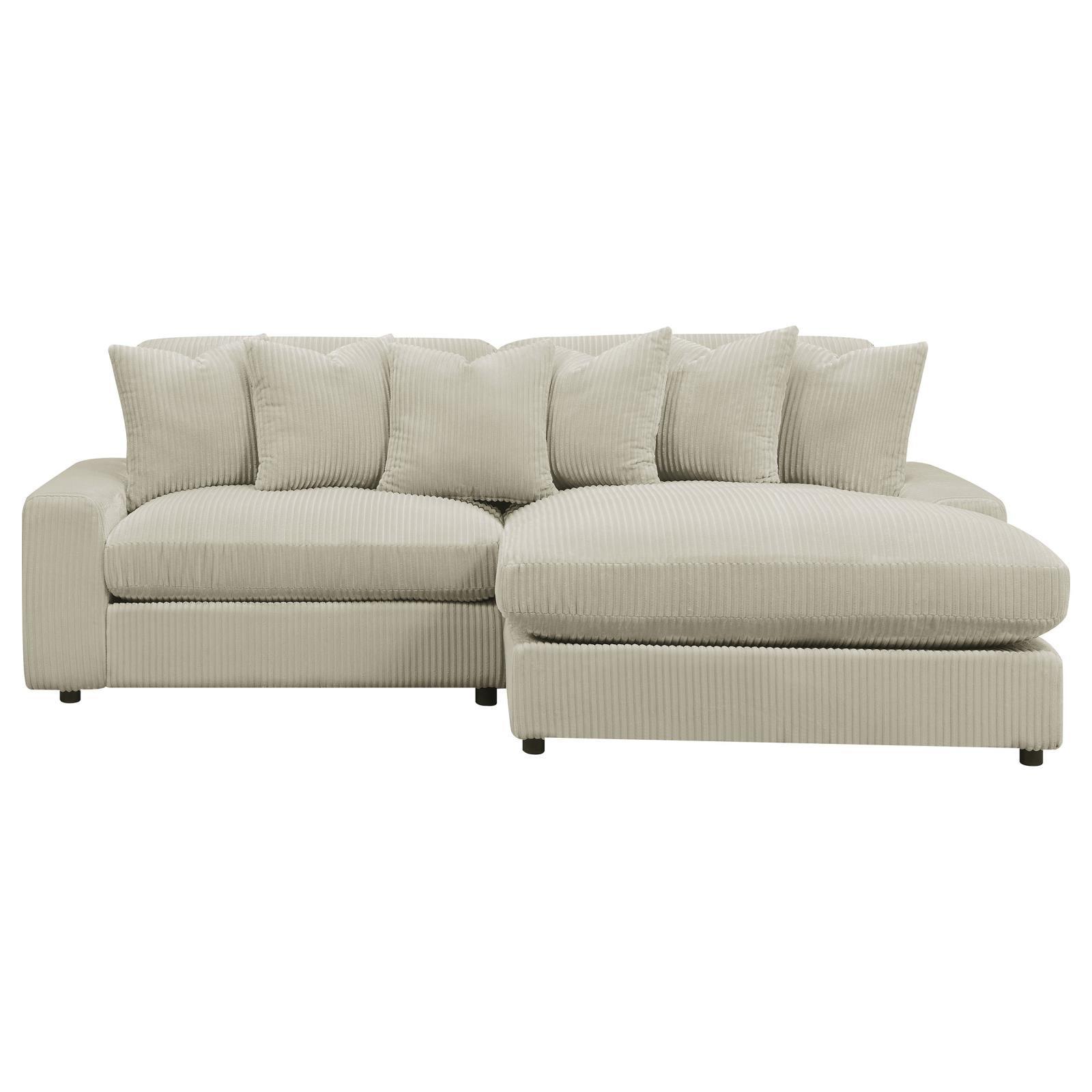 main view of Blaine Upholstered Reversible Sectional Sofa Sand sectional sofa