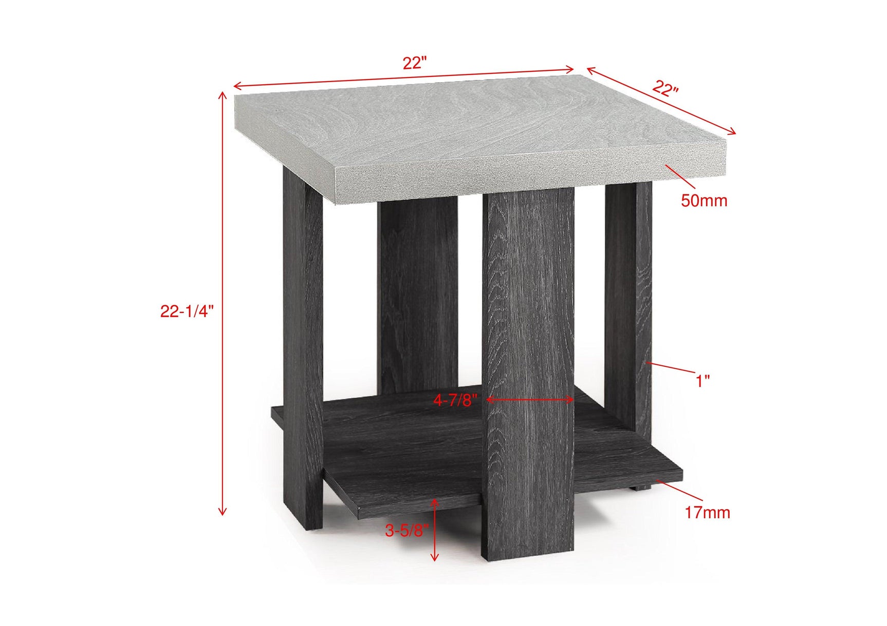 Boris White and Gray Cocktail Coffee Table in room setting