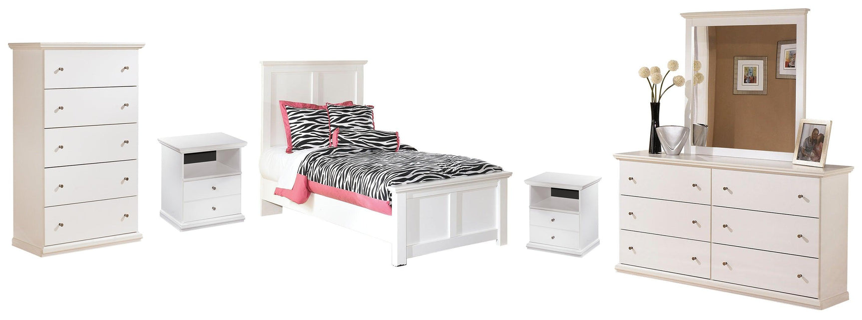 Bostwick Shoals White Panel Bedroom Set side view