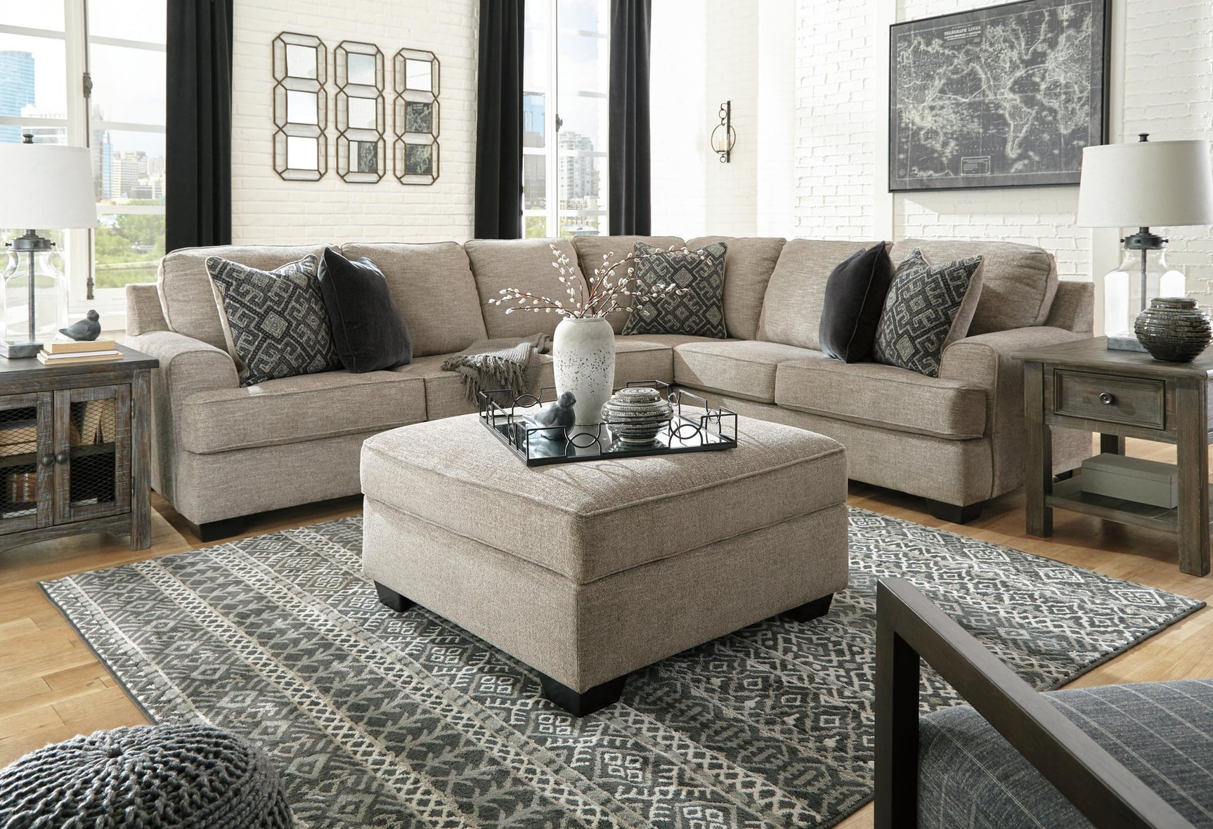Bovarian Stone Chenille 3-Piece Sectional - image 7