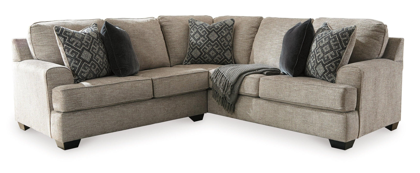 Detail view of Bovarian Stone 2-Piece Sectional Sofa with Ottoman upholstery