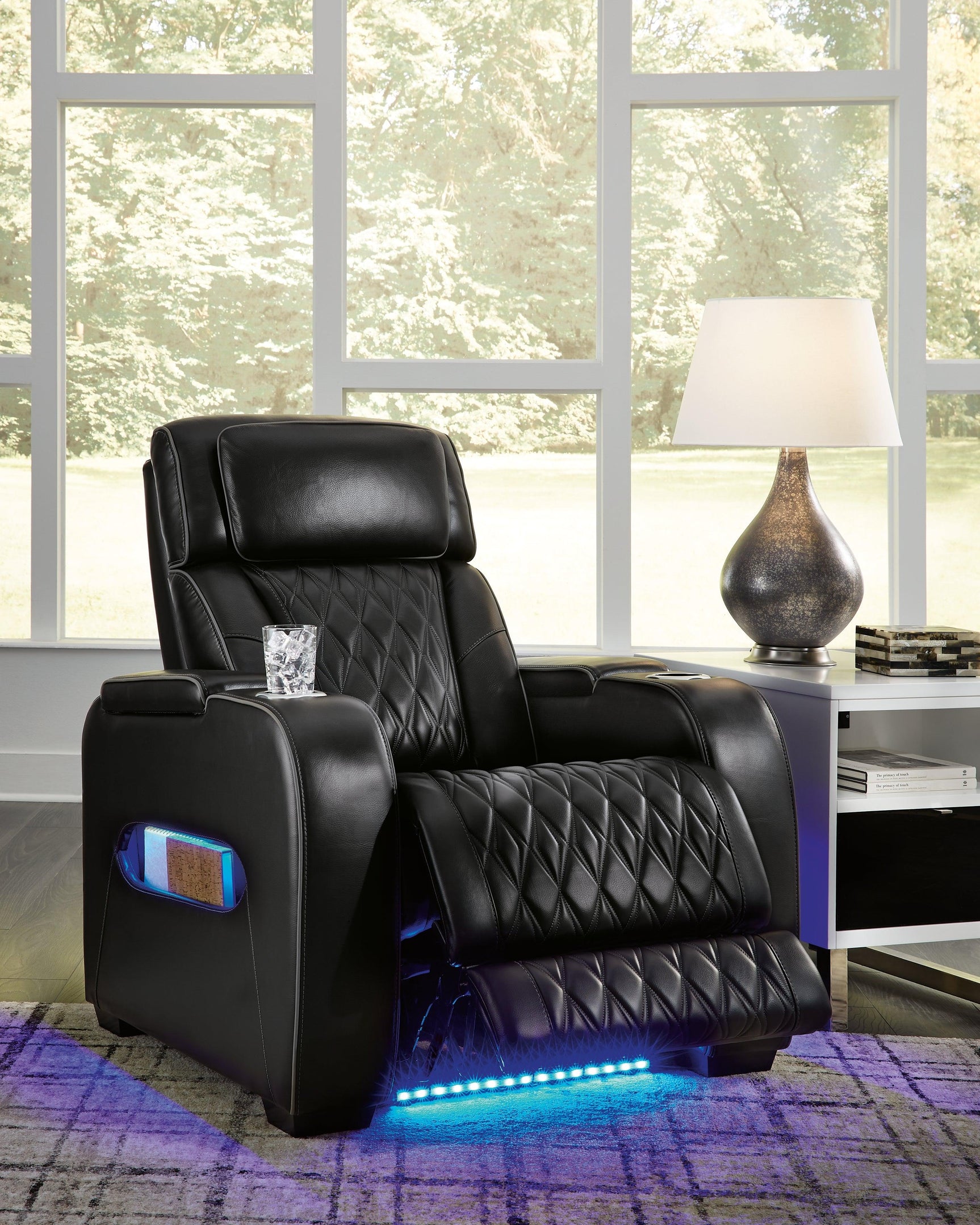 main view of Boyington Black Leather Power Recliner recliner