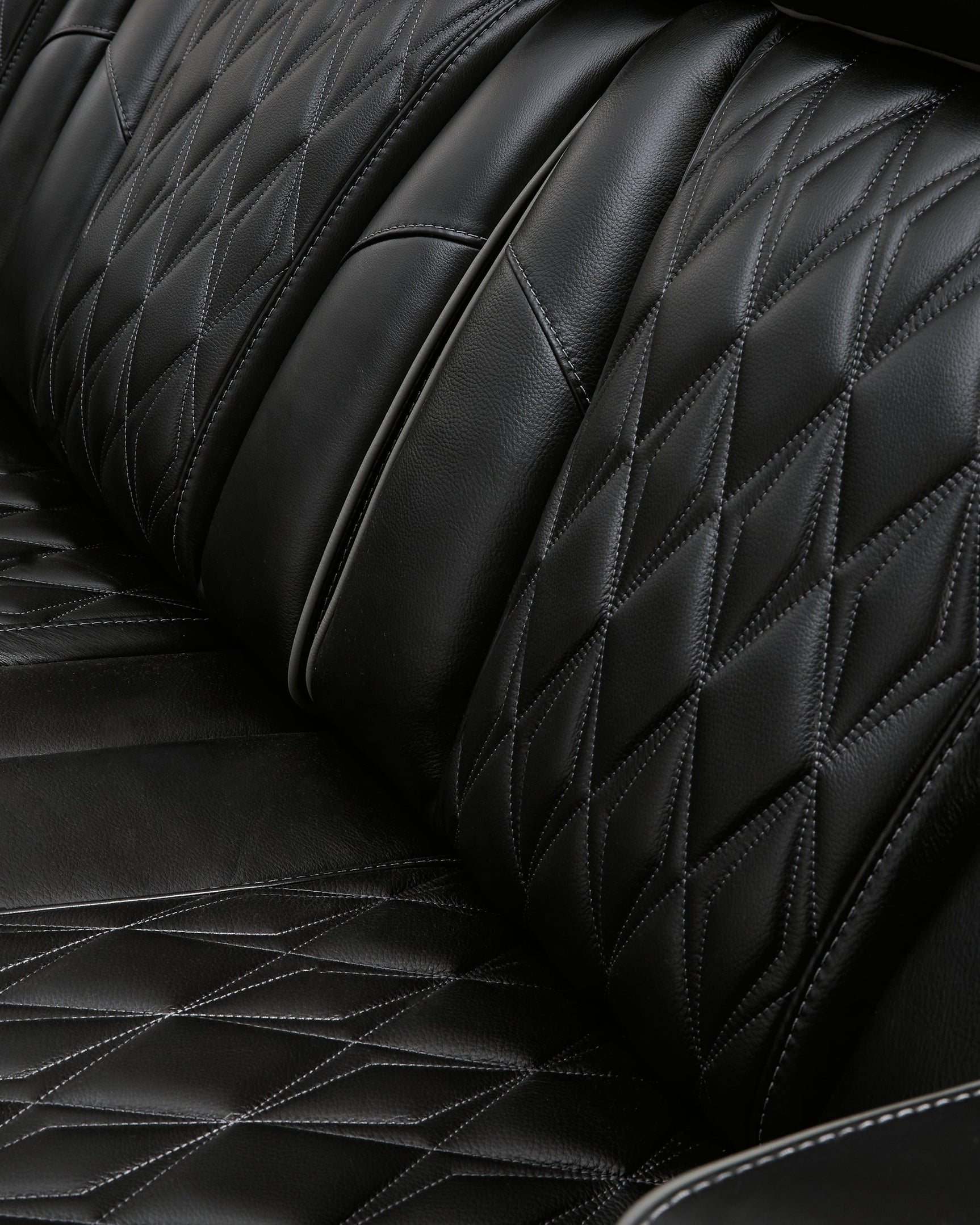 side view of Boyington Black Leather Power Recliner recliner
