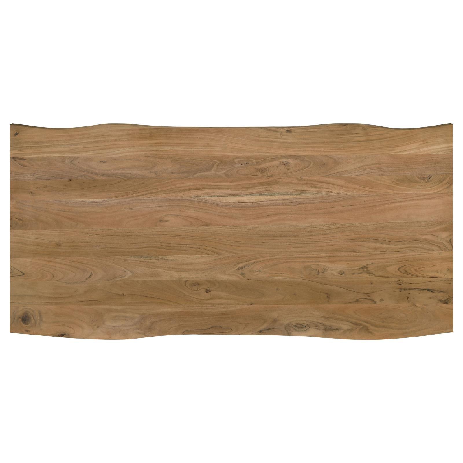 Side angle of Bradshaw rectangular dining table showcasing live edge details