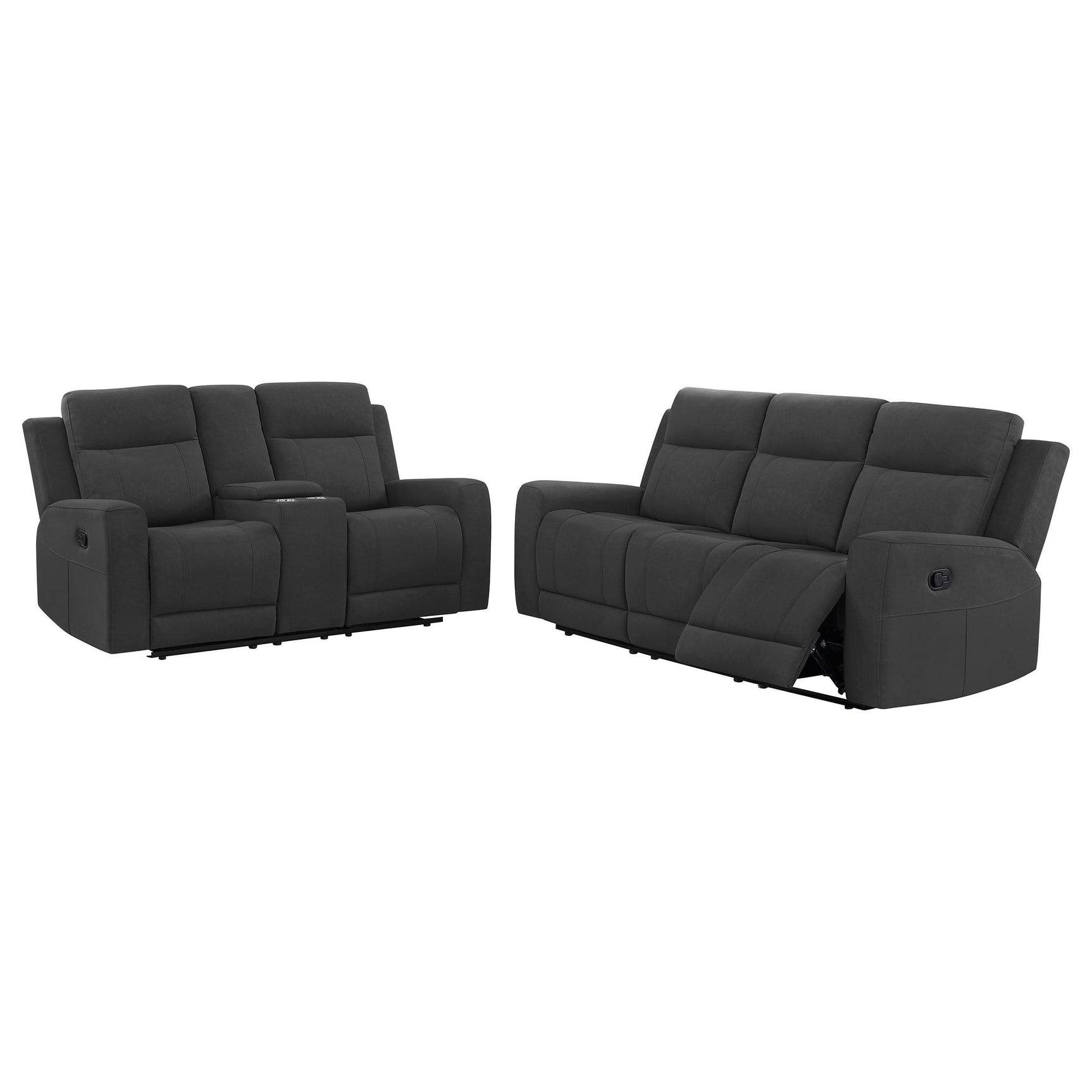 Brentwood 3-seat sofa with recliners and tufted leatherette
