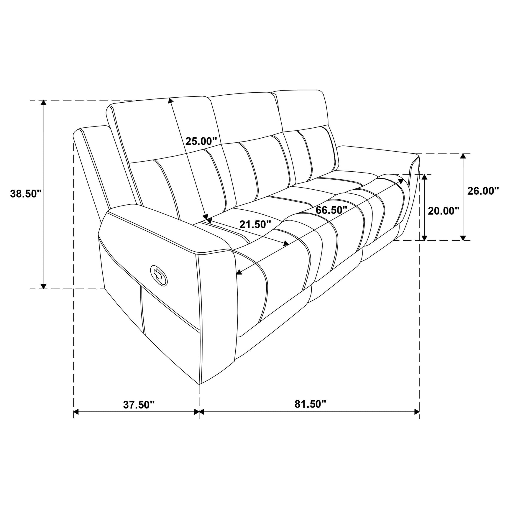 Living room setup with Brentwood reclining sofa