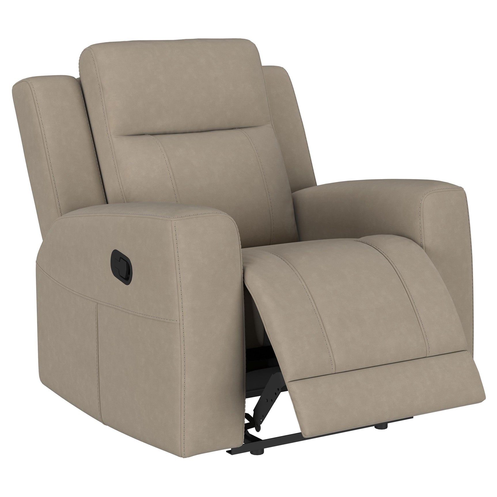 Brentwood recliner chair taupe with fully extended leg rest
