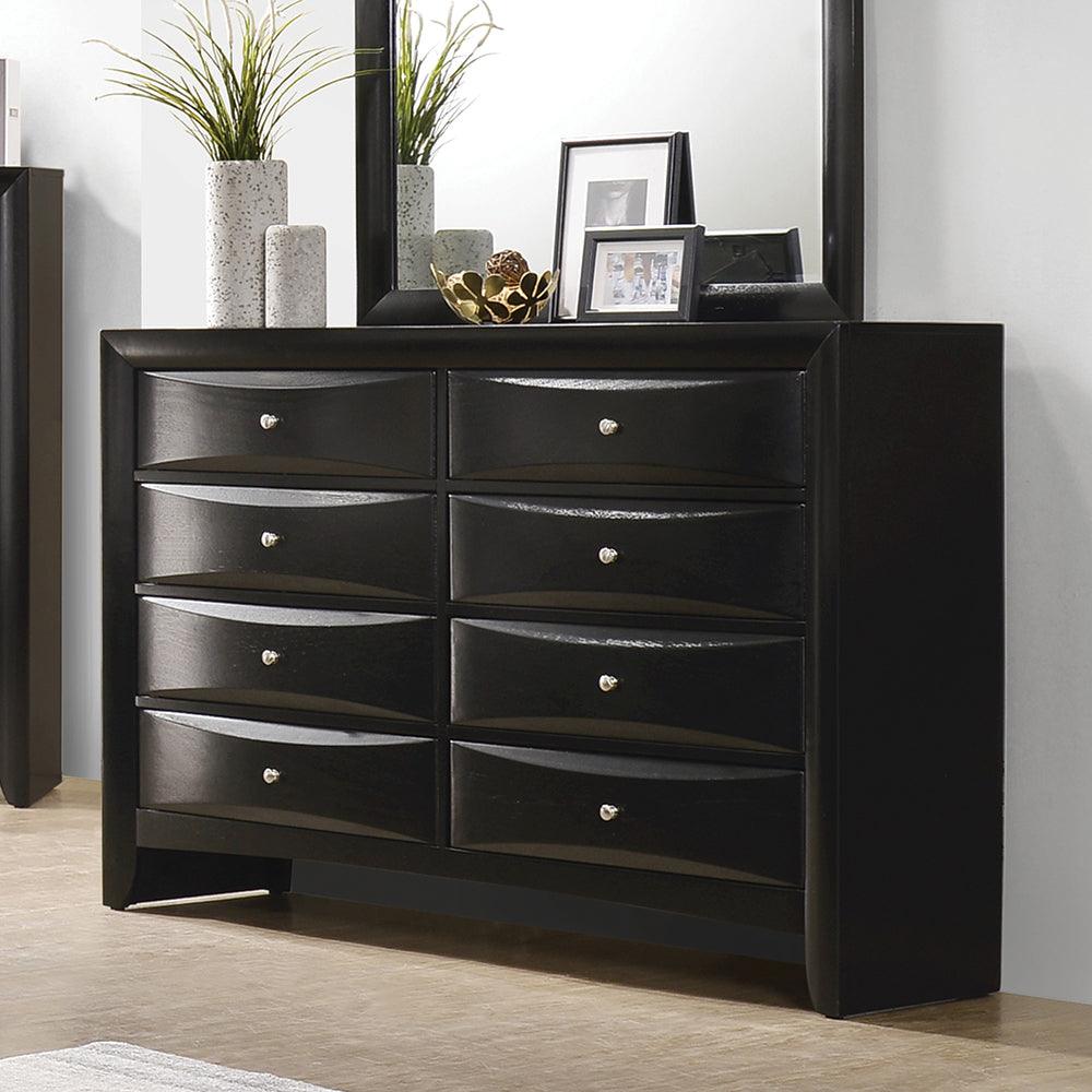 Bedroom view of Briana Black Platform Storage Bedroom Set bed
