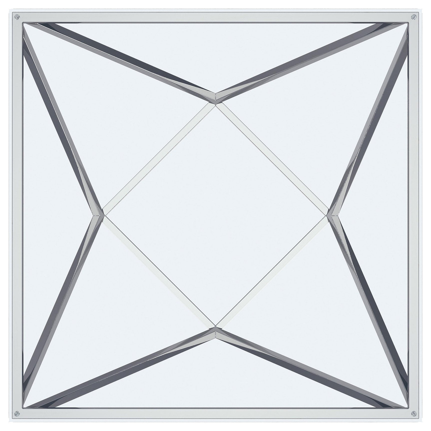 Brittania square glass end table in living room setting