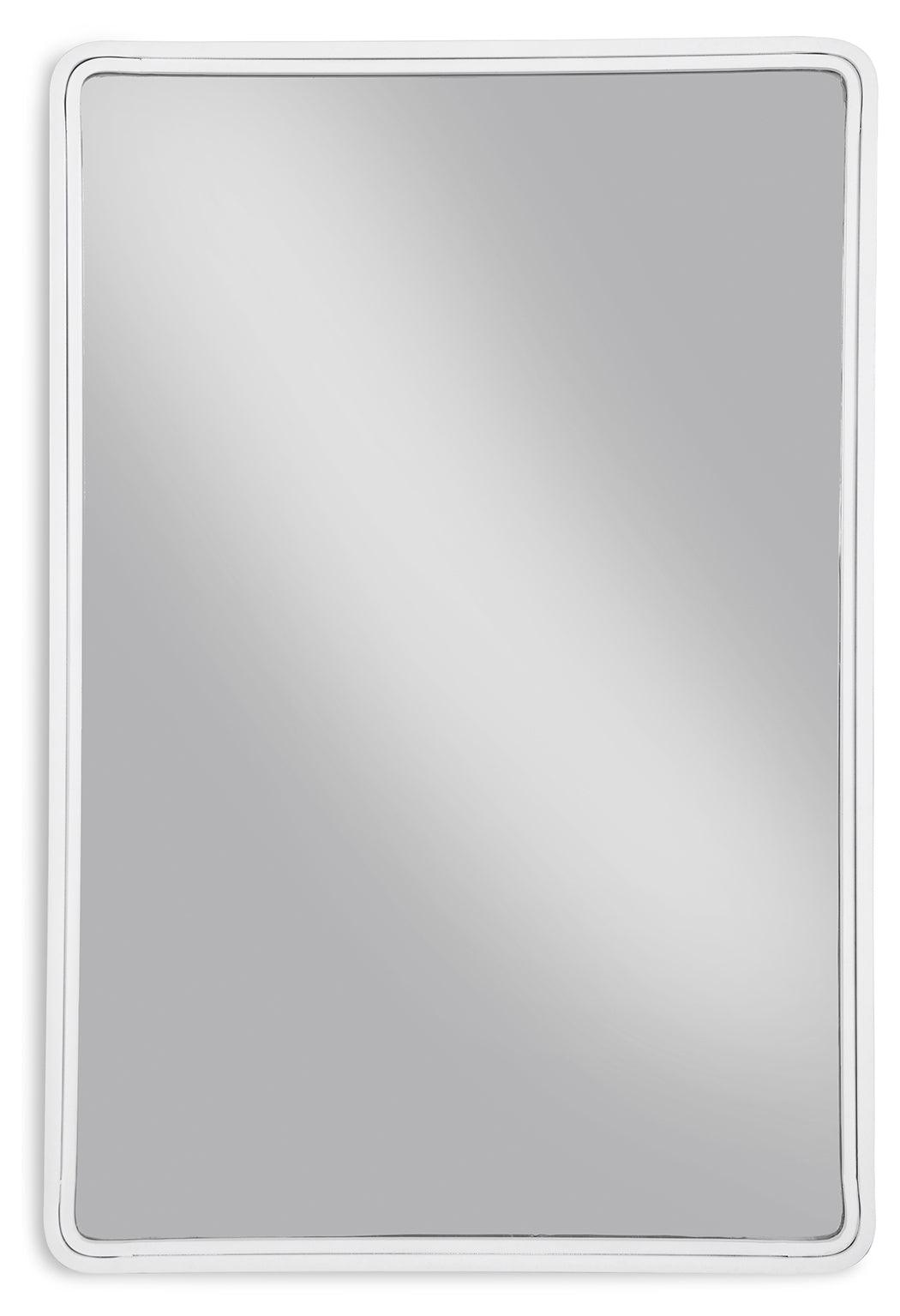 Side view of Brocky White Metal Accent Mirror