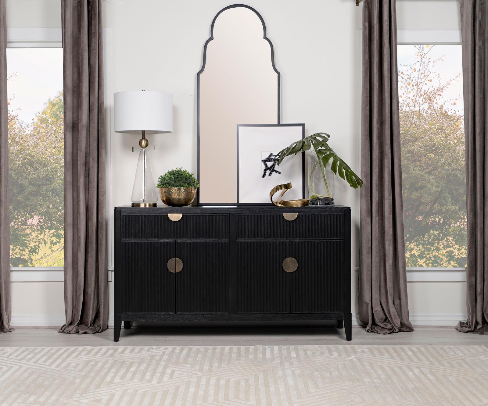 Brookmead sideboard buffet angled view showing drawers and doors