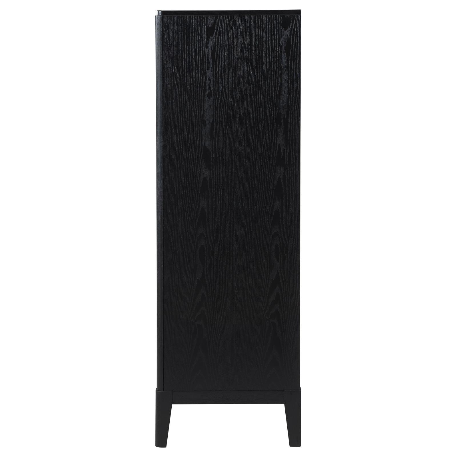 Brookmead 5-drawer black chest drawer handles close-up