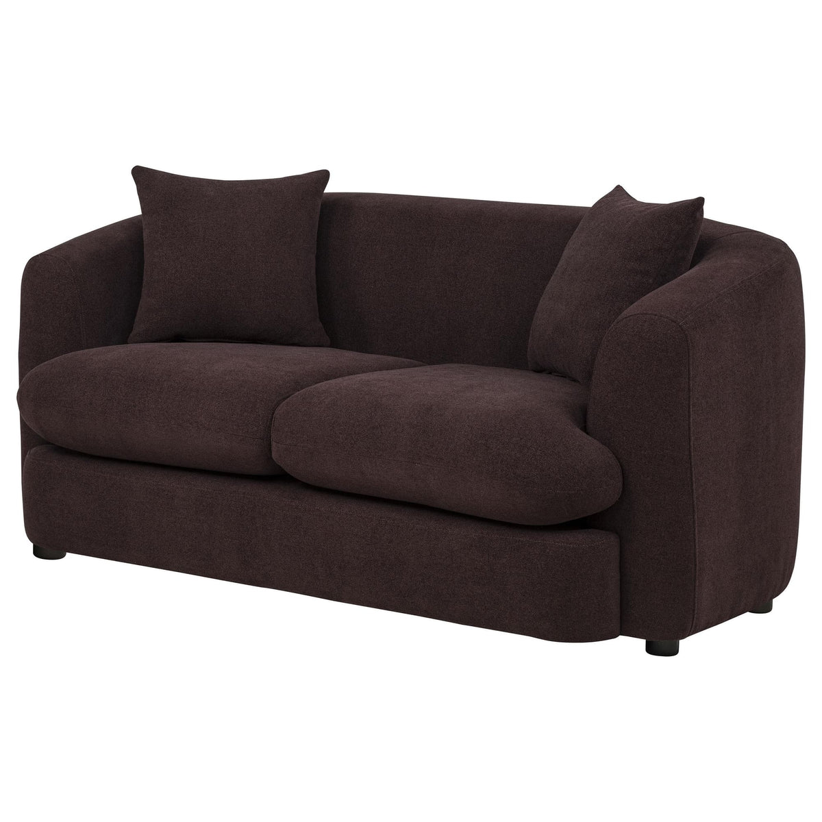Delroy 2-Seat Stationary Loveseat in Aubergine Polyester Upholstery — product image 3