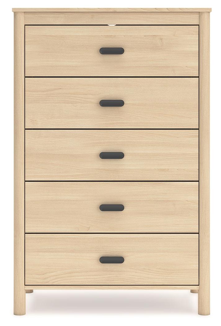 Side profile of Cabinella Tan Chest of Drawers