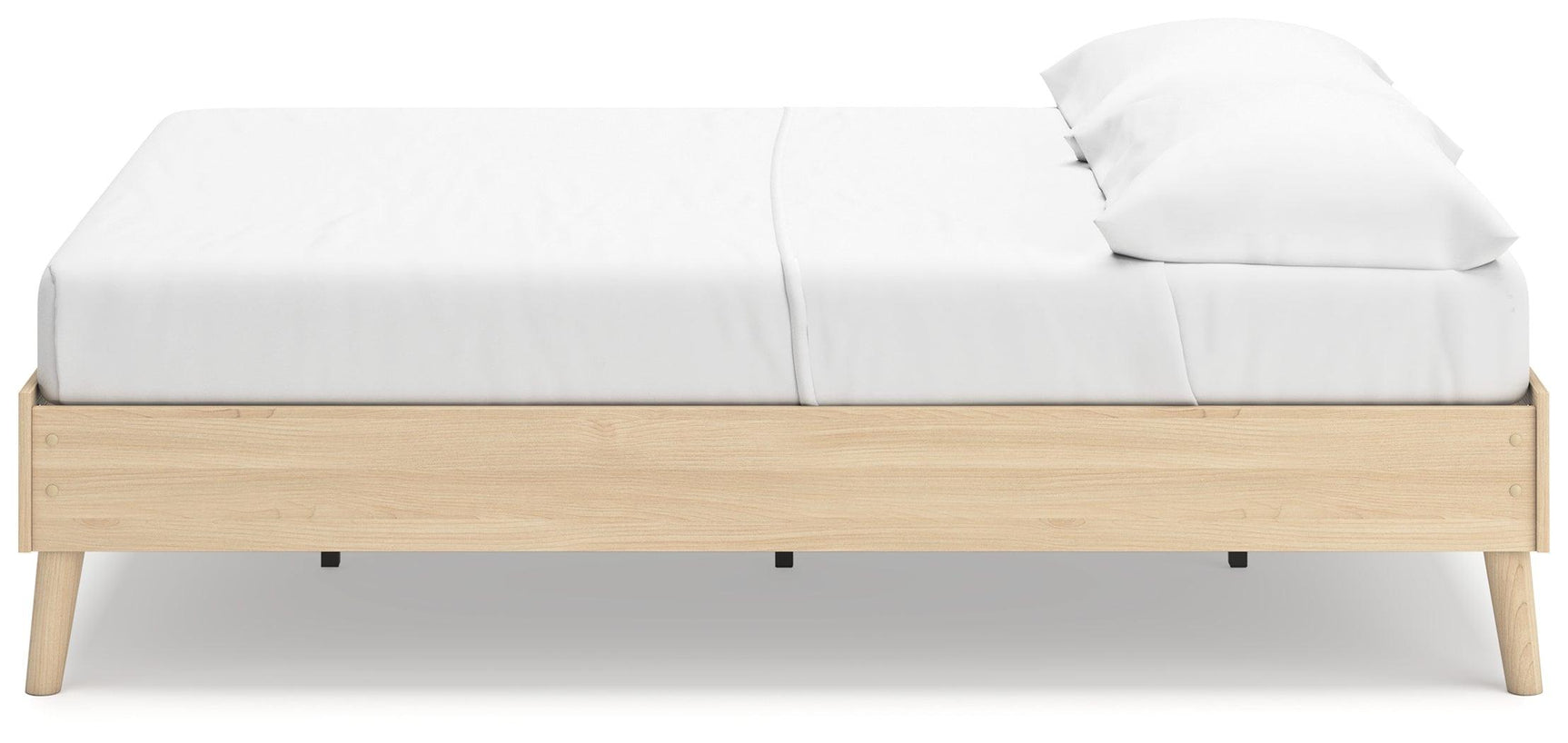 Bed frame assembled in bedroom setting