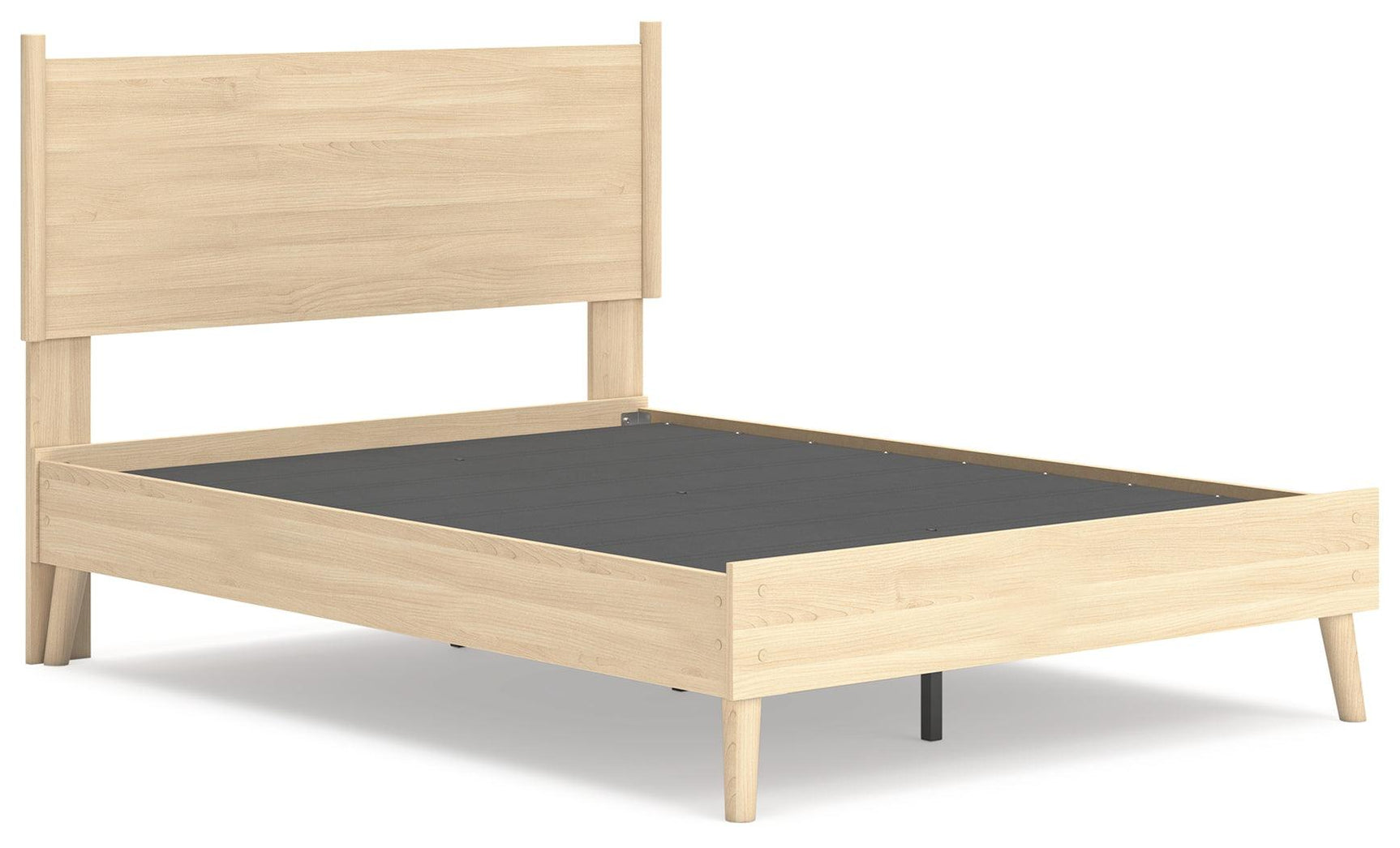 Platform Bed Headboard Closeup with Ash Wood Grain Finish
