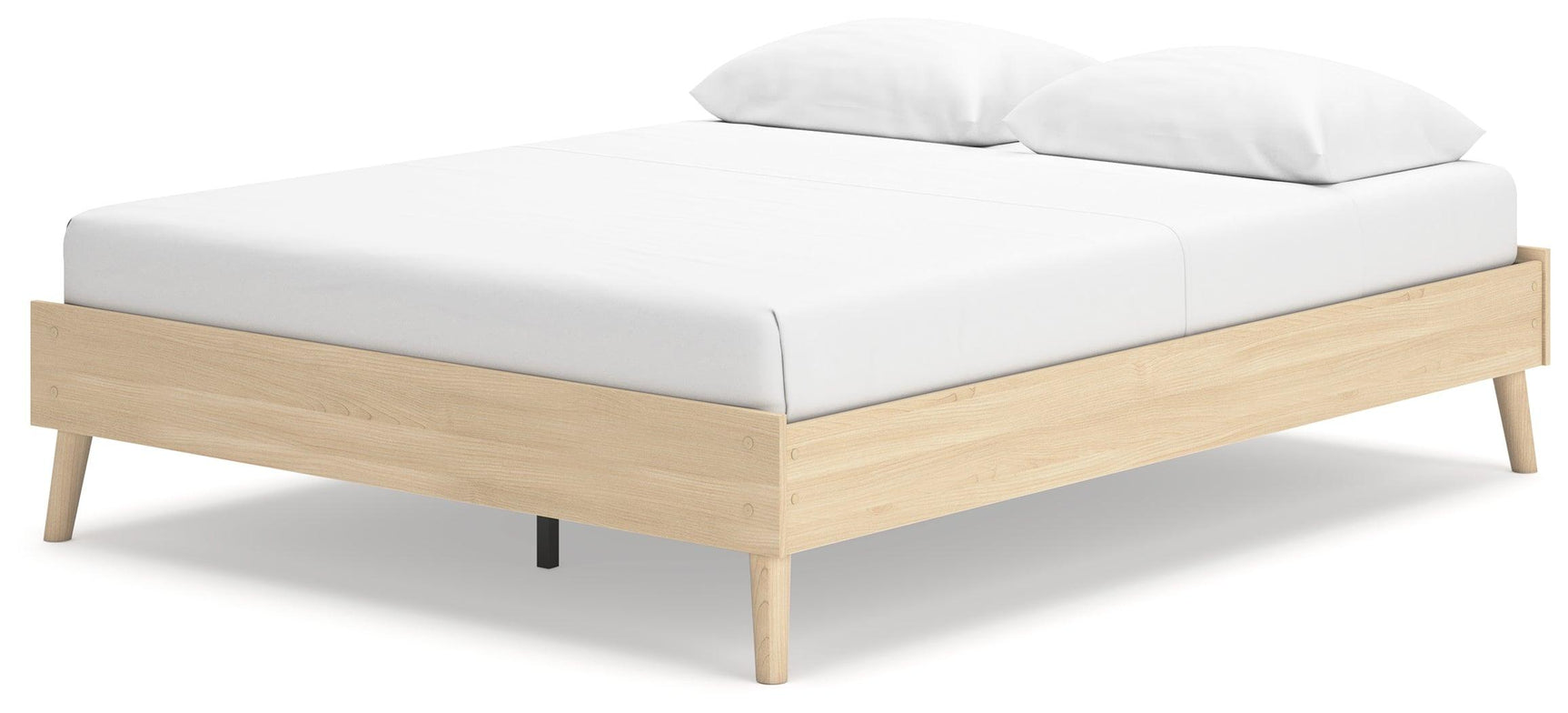 Close-up of Cabinella bed's natural ash wood grain texture