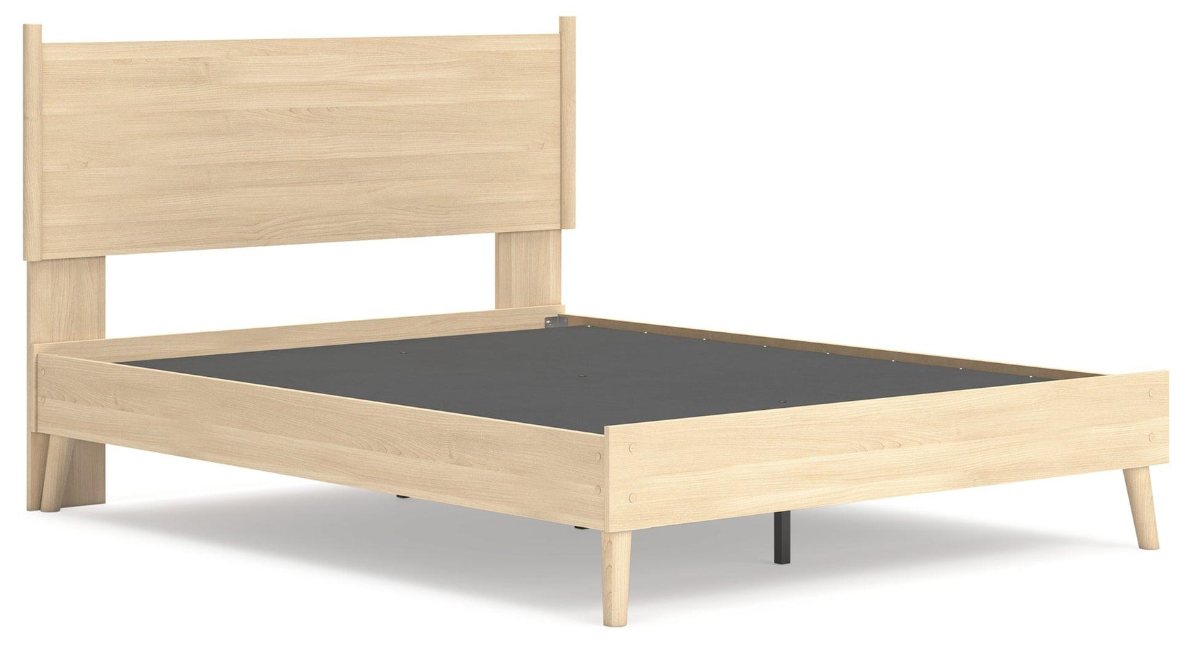 Close-up of natural tan ash wood grain finish on Cabinella bed